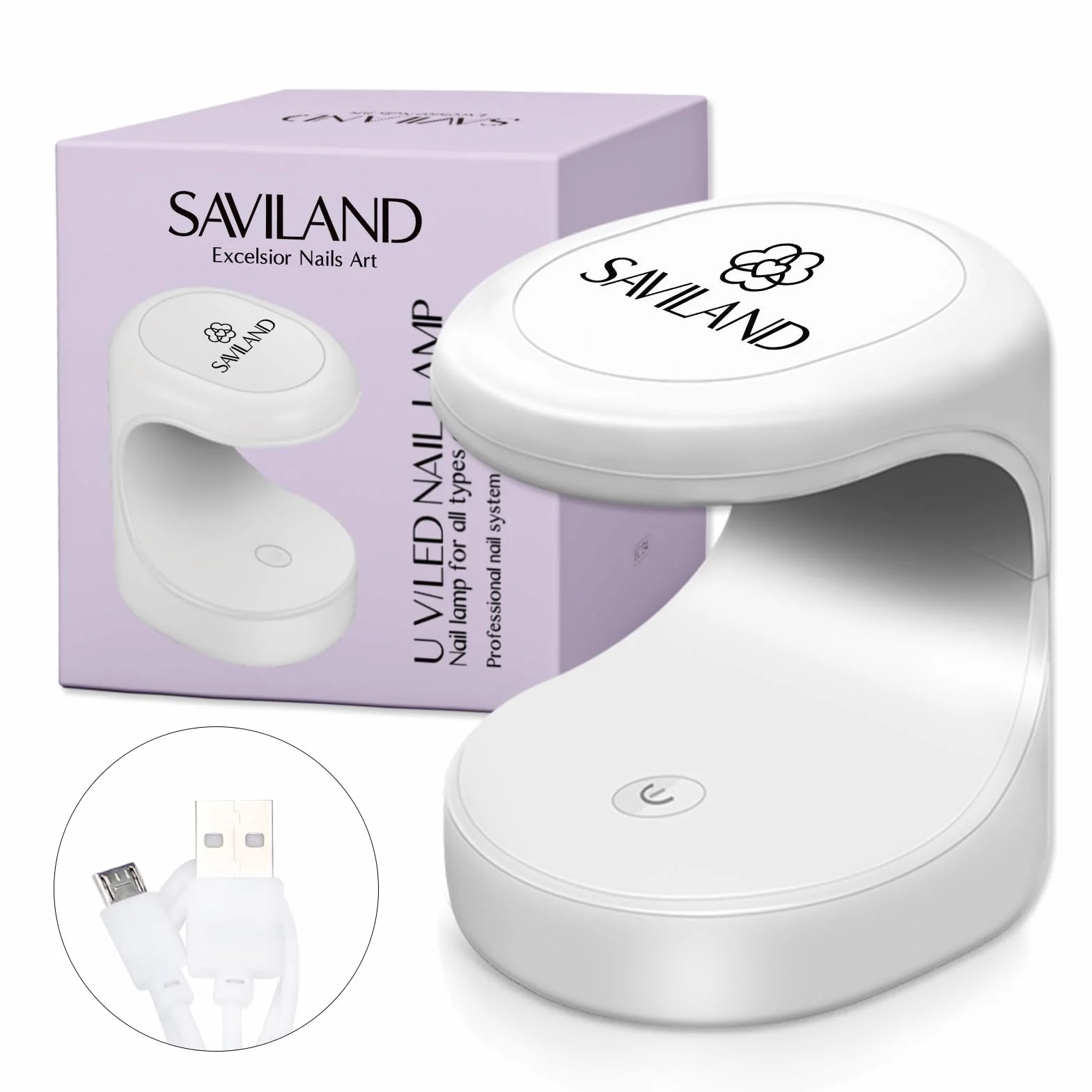 Saviland Mini Lampada UV LED Unghie, 16W Lampada per Unghie Gel Asciugatura Rapida, Luce UV Portatile, Estendere le Unghie Facile e Veloce, Lampada Unghie Piccola per Asciuga Unghie Salone di Casa