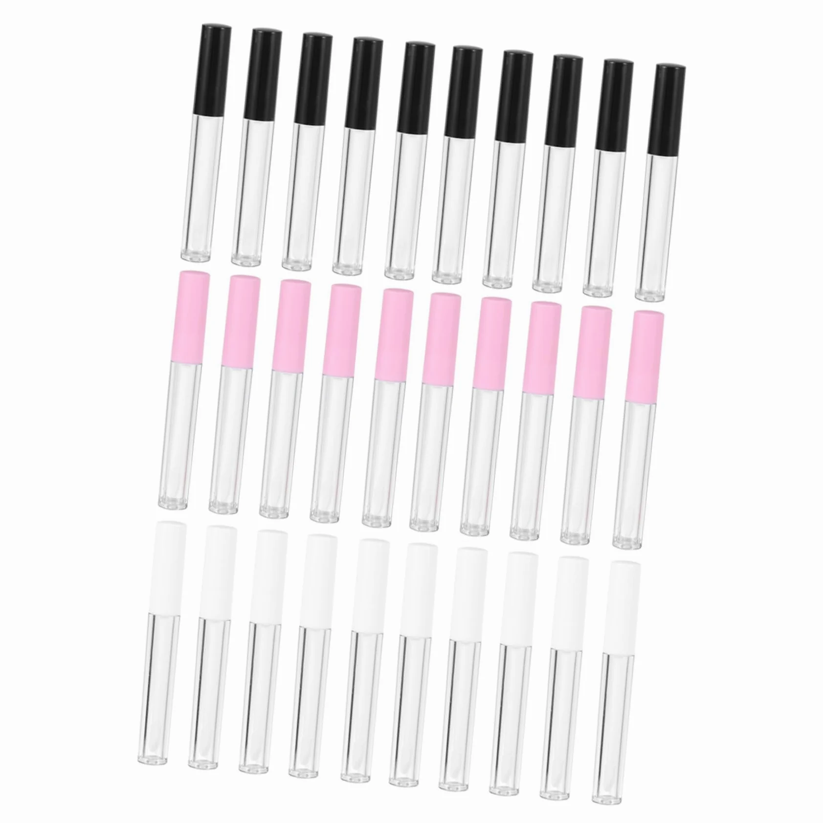 Bottiglia di Suddivisione per Gloss Labbra Rotonda 2, 5 Ml | 30 Pezzi, Corpo e Coperchio Abs, Formato Mini Compatto, per Trasporto e Travaso del Liquido