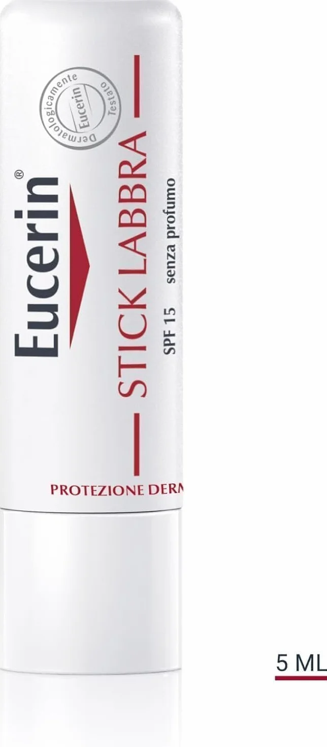 Eucerin pH5 Stick Labbra Protezione Attiva 4.8 g, Balsamo labbra riparatore SPF 20 con Burro di Karité, Olio di Jojoba, Dexpantenolo e Vitamina E, Burrocacao per pelle secca, ruvida e screpolata