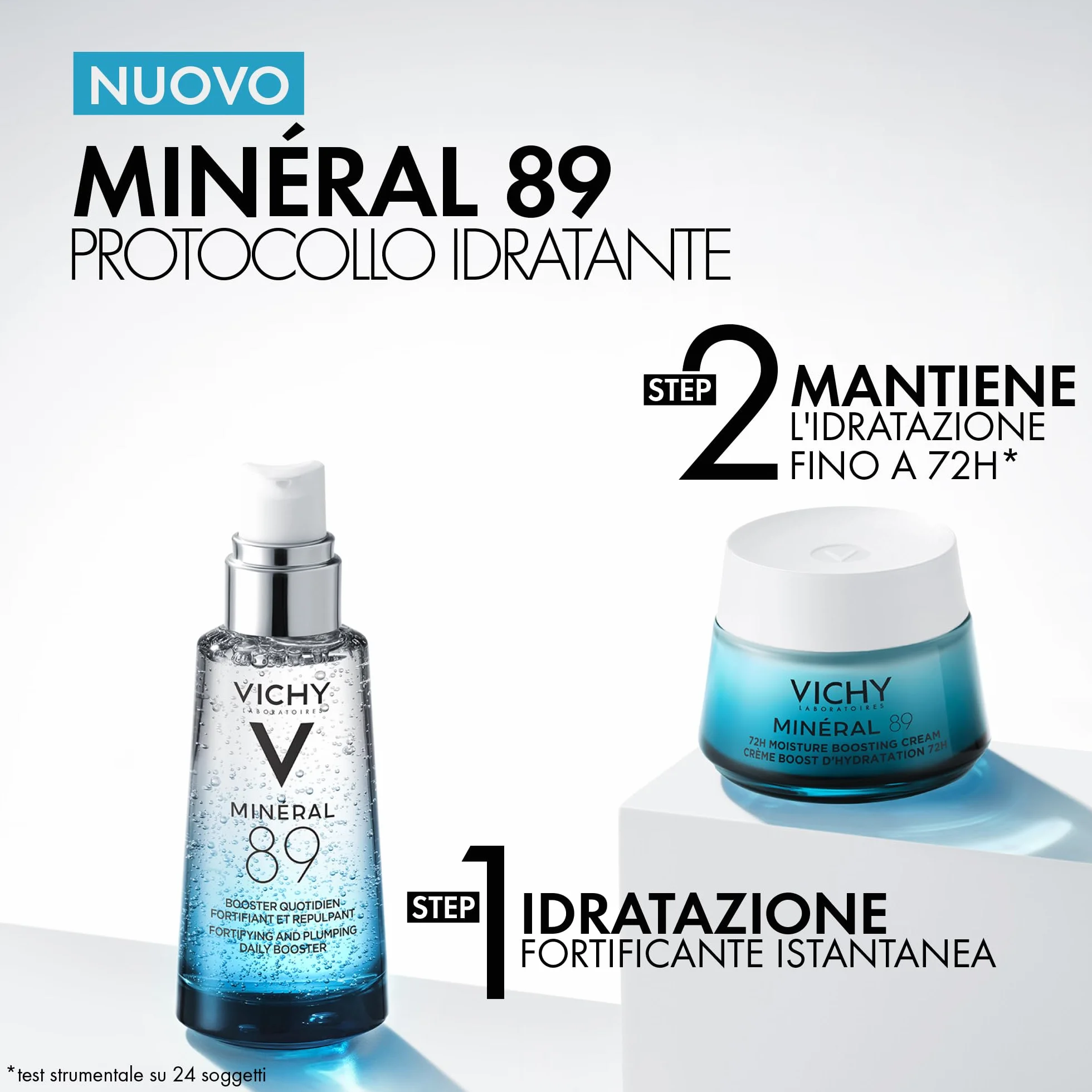 Crema Leggera Idratante Mineral 89 50ml con Acido Ialuronico e Squalene per Pelle Luminosa e Levigata fino a 72 Ore