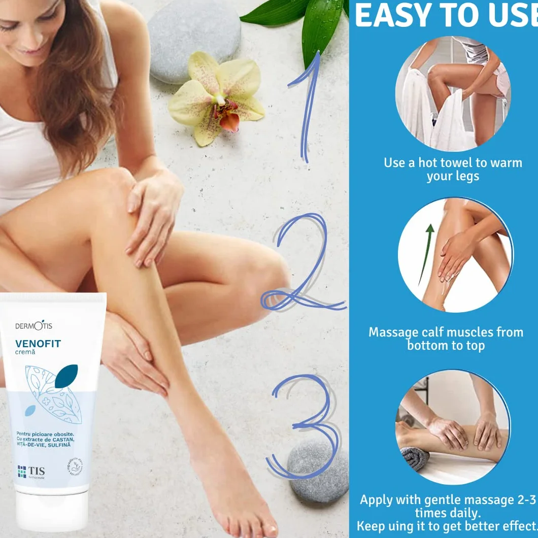 VenoFIT Crema Per Vene Varicose, Problemi Di Circolazione Venosa, Capillari Fragili, Gambe Doloranti, Riduce il Gonfiore, Azione Venotonica, Gambe e Piedi Stanchi, Gonfie, Pesanti e Senza Riposo -50g