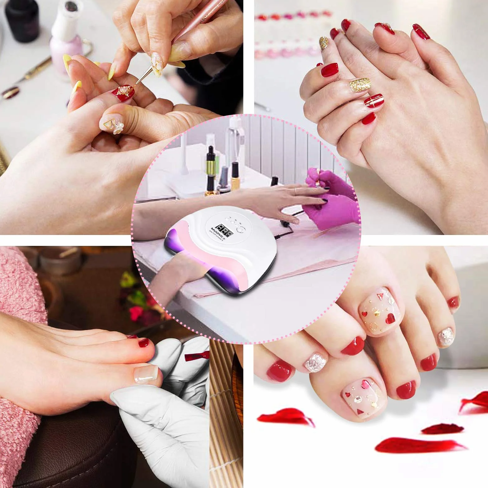 Lampada Unghie LED UV Professionale,168W Fornetto Unghie Può Curare Rapidamente,Sensore Di Avvio Automatico,Timers da 10s/30s/60s/90s, LCD Display Lampada per unghie per Gel Nail Polish Light