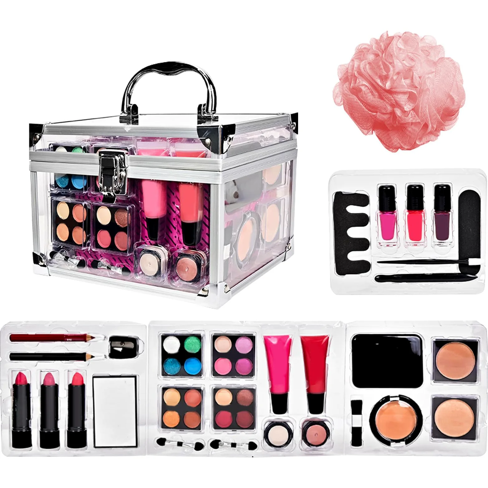 Kit Di Trucco Per Donna Set Da Viaggio Compatto Con | Contour Pennello Blush Con Astuccio Per Ragazze Adolescenti Quotidiano Cerimonie Eventi Matrimonio