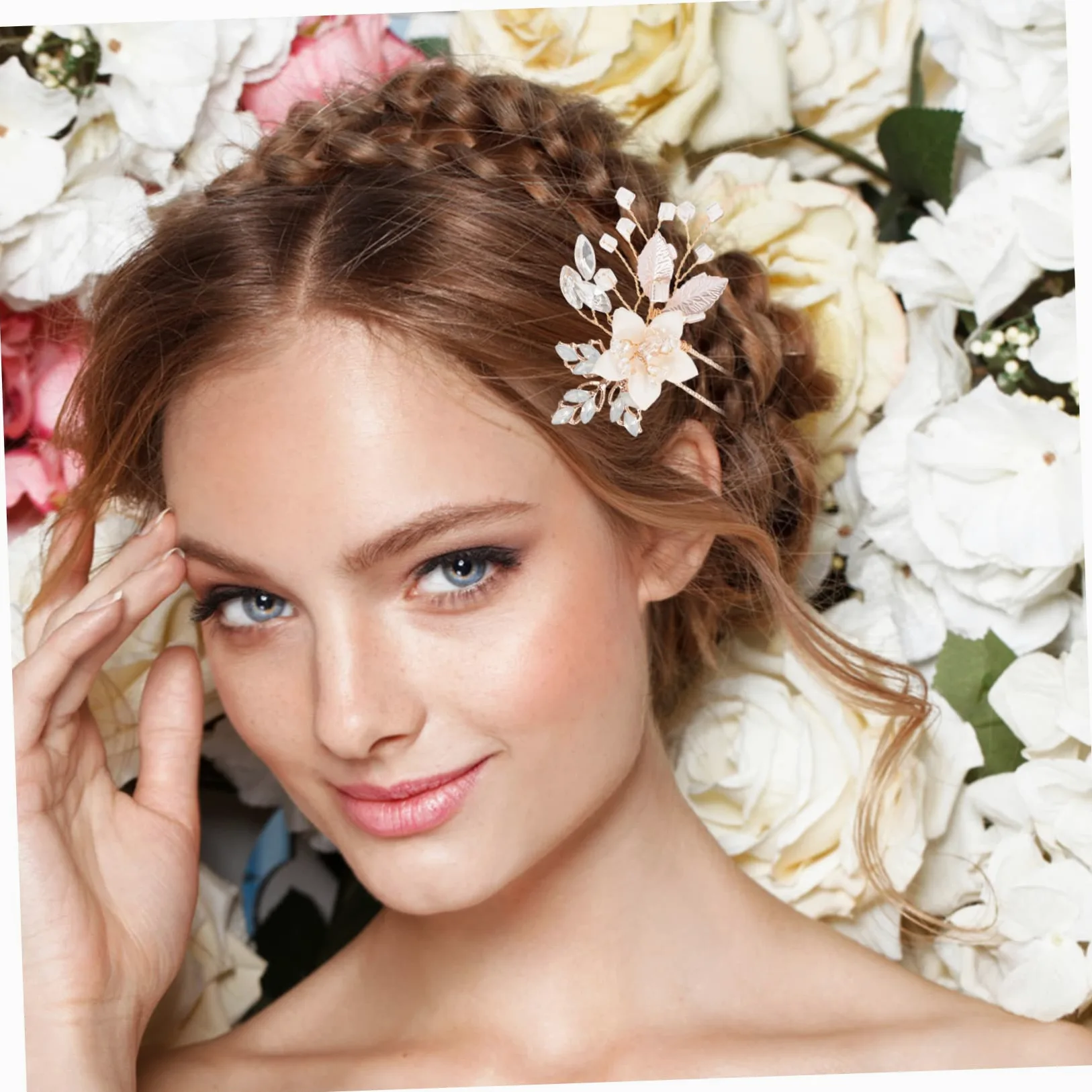 minkissy 5paia Fermaglio Per Con Strass Forma Di Fiore Accessorio Elegante Per Sposa e Cerimonie Confezione Da Leggero e Comodo Da Indossare Decorazione Brillante Per Matrimoni e Feste