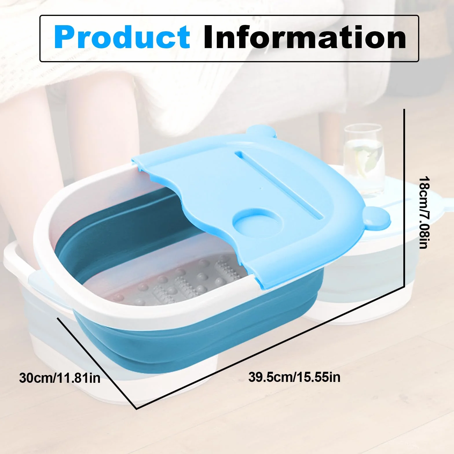 Nizirioo Pediluvio Pieghevole, Bacino Da Bagno Plastica Pediluvio Piedi Vaschetta Pedicure Spa Per Pediluvi Pieghevole Antistress Vasca Da Bagno Per Pedicure Rilassare E Massaggio