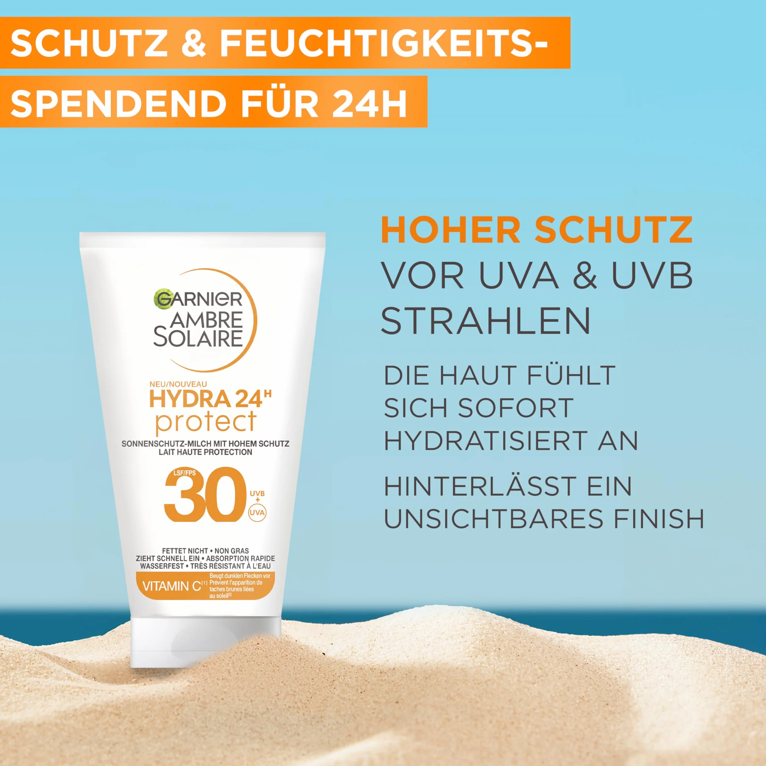 Garnier Ambre Solaire Crema solare/ crema idratante Protezione solare Latte solare/ SPF 30, 50 ml