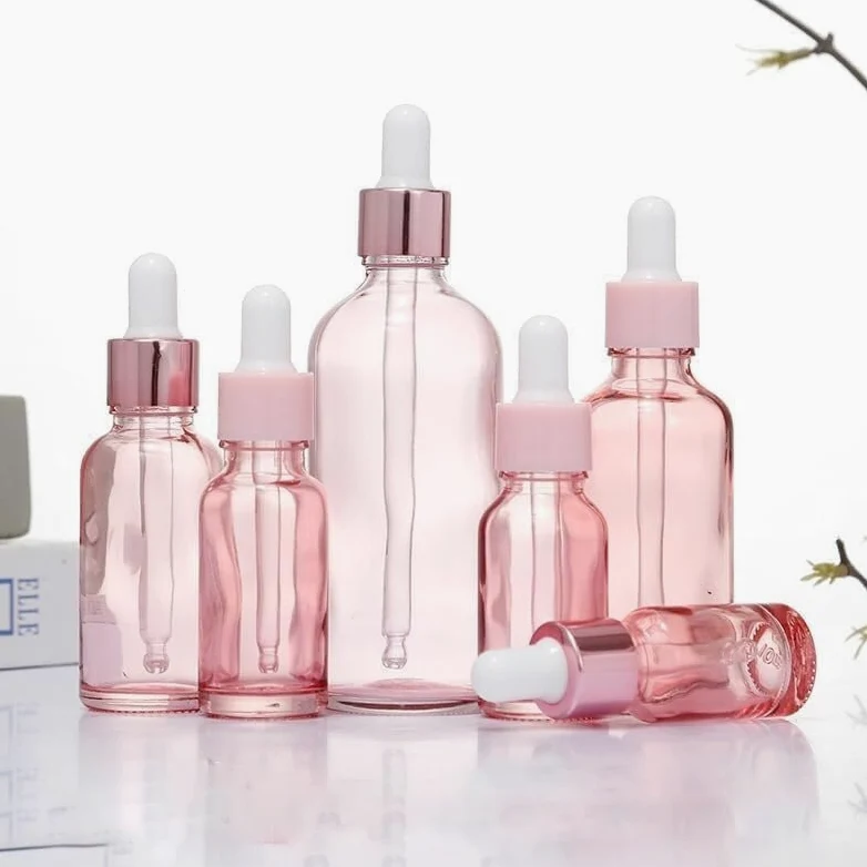 Mini Bottiglie di Profumo da Viaggio, Atomizzatore di Profumo 1pc Bottiglie di Profumo Ricaricabili 5ml-100ml Coperchio Rosa Vetro Rosa Liquido Pipetta Nebulizzazione Bottiglia Spray Ricaricabile (Col