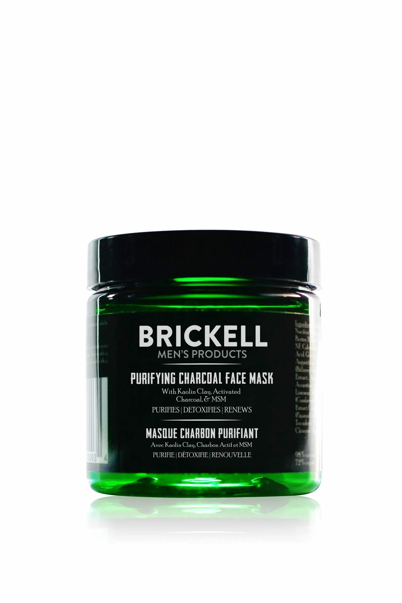 Brickell Men's Products Maschera Viso Purificante al Carbone - Naturale ed Organica - Maschera al Carbone Attivo con Argilla Caolinica Disintossicante - 118 ml