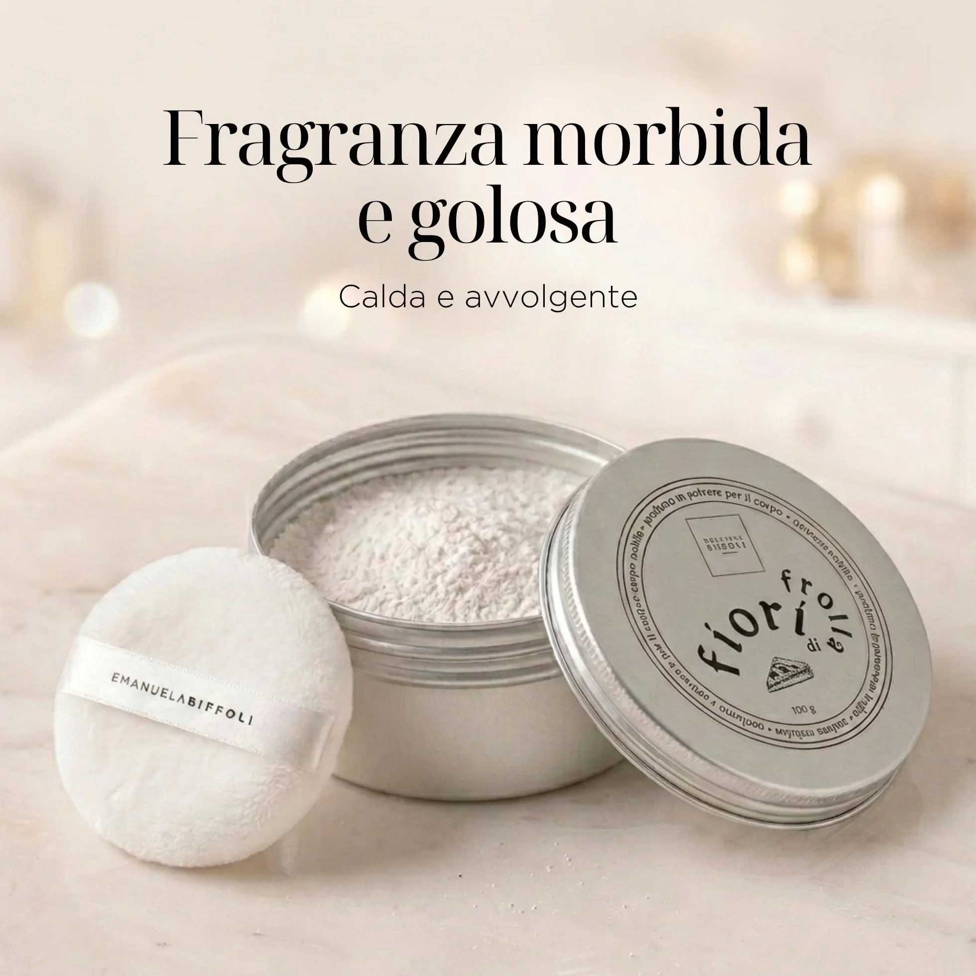 Profumo in Polvere Donna Emanuela Biffoli – Fragranza Delicata Corpo – Varianti Fragranza (Fiori di Frolla)