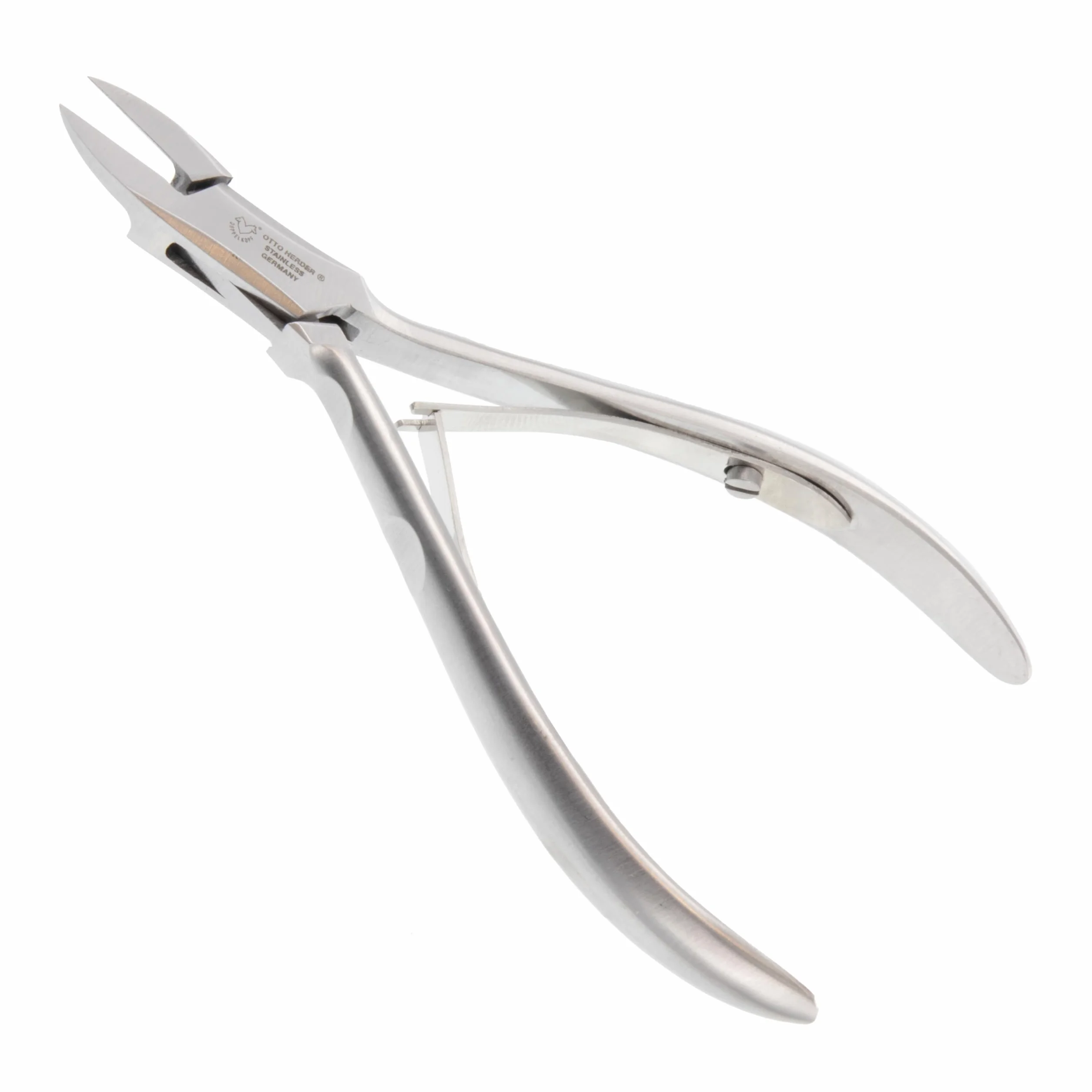 Otto Herder - Pinza per unghie dei piedi, 13 cm, in acciaio inox, con molla e punta particolarmente fine