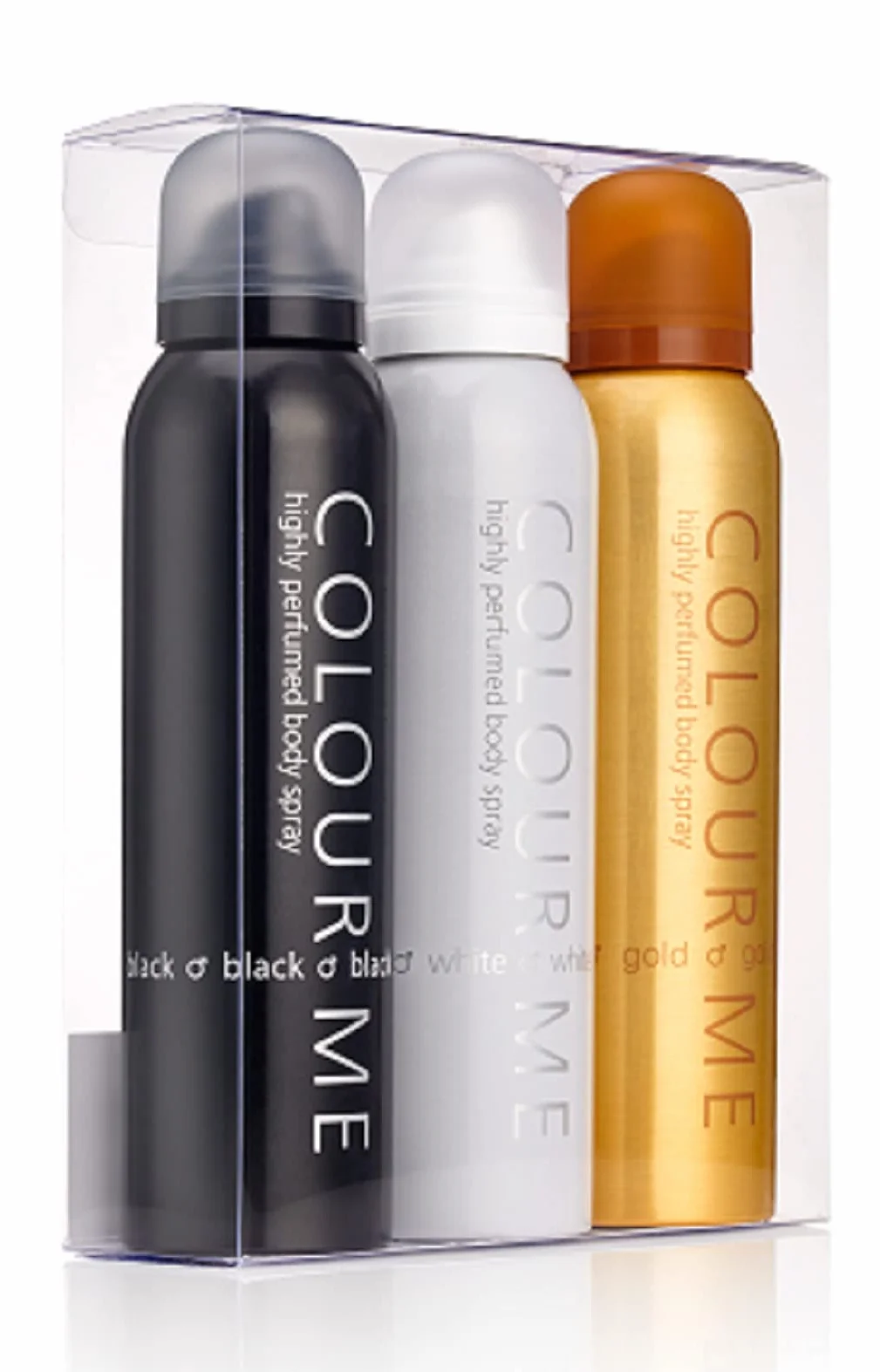 COLOUR ME Black/White/Gold Homme - Triple Pack, Fragrance for Men, 3 x 150ml Body Spray, by Milton-Lloyd