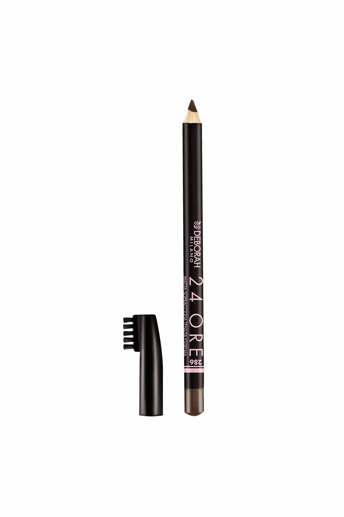 Deborah Milano - 24 Ore Matita Sopracciglia, 286 Dark Brown, Matita con Scovolino a Lunga Tenuta, Dona un Finish Naturale e Definito, 1.2 gr