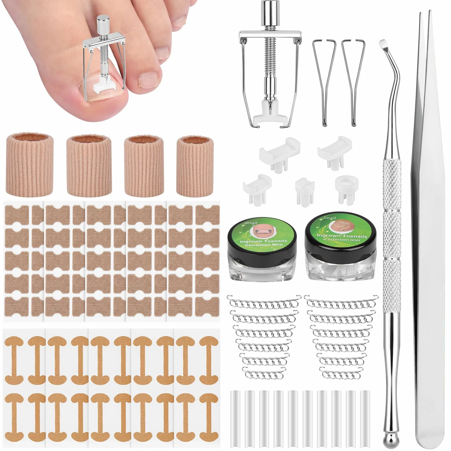 Set Correttore per Unghie Incarnite, Adesivi Correttori dell'Unghia del Piede e Strumenti di Pedicure del Correttore, Tutore per Unghia Curva, per la Cura dei Piedi di Donne e Uomini