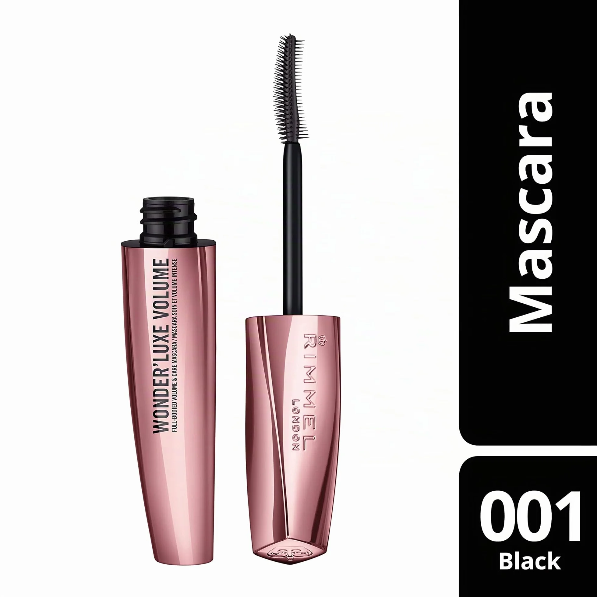 Rimmel London Wonder'Luxe Mascara Volumizzante con Oli Preziosi, Trattamento Rinforzante Ciglia, 11 ml, Nero