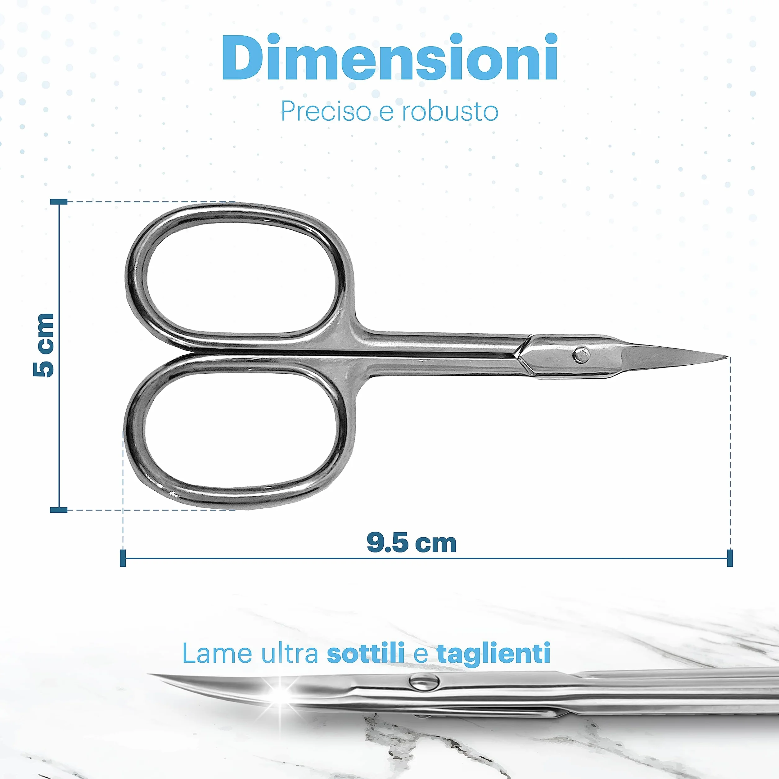 Forbici per Cuticole in Acciaio Inox Professionale Lama di Precisione Manicure Pedicure
