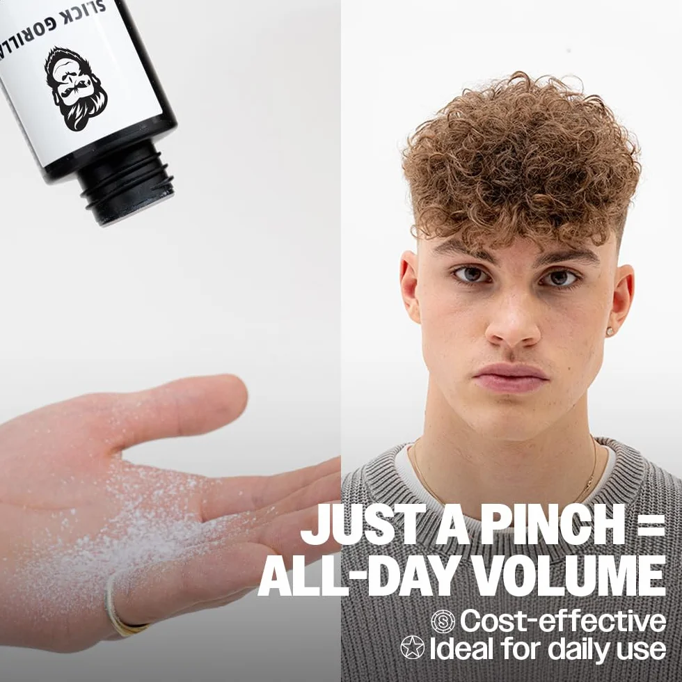 Slick Gorilla Polvere per Capelli Uomo 20 ml Volumizzante Finish Opaco Tenuta 24 Ore