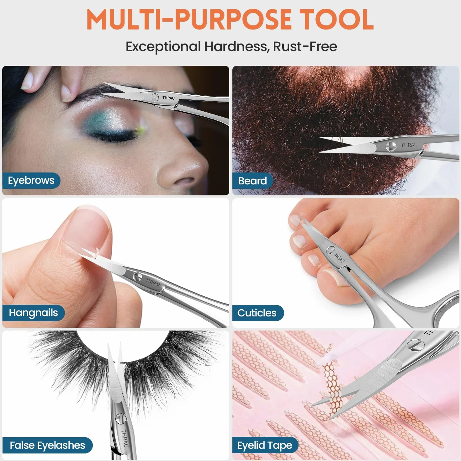 Forbici per Cuticole Acciaio Inox Chirurgico Punta Ricurva Affilata Manicure