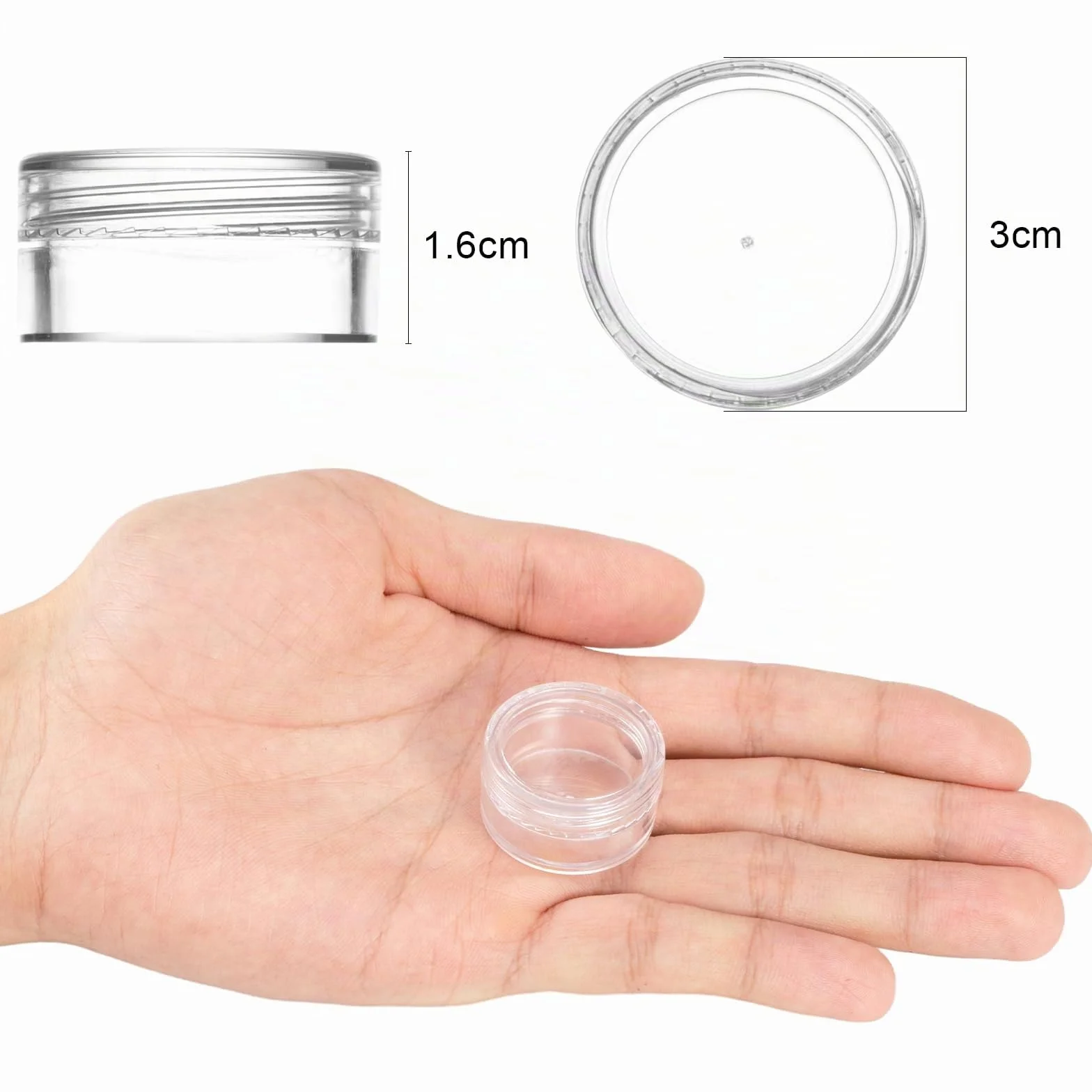 5ml Barattolini plastica piccoli con tappo, 42 pezzi Vasetti mini con etichette e spatola, mini contenitori trasparenti per creme da viaggio campioni cosmetici, crema per labbra, nail art