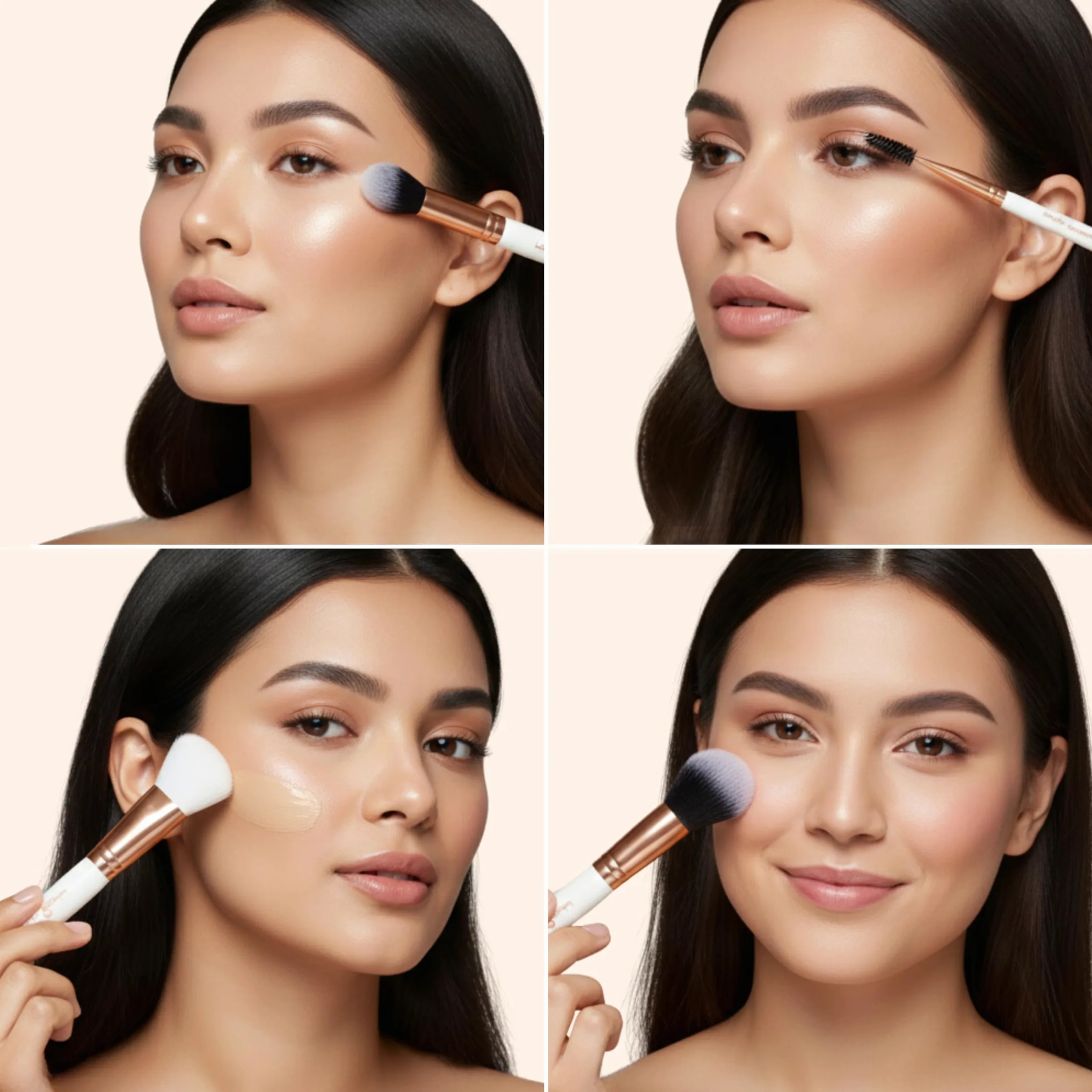 London Prime, set di pennelli professionali da trucco, 17 pezzi, con fondotinta, correttore, ombretto, cipria, fard, contouring, illuminante, eyeliner, labbra, sfumatura e viso.