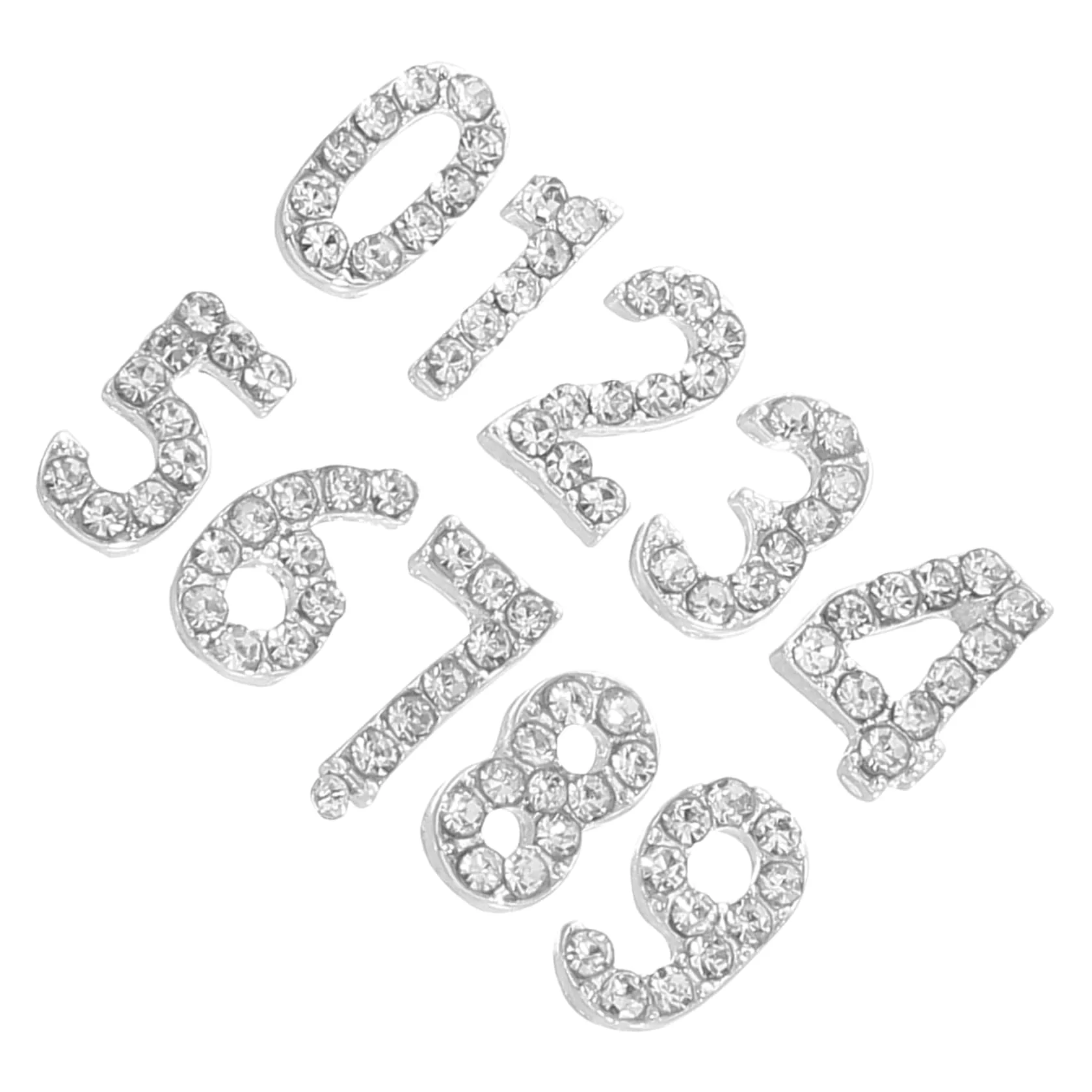 100pezzi Ciondoli Numerici Unghie Decorazioni Strass per Manicure Gioielli Abbellimenti Nail Art Lucidi