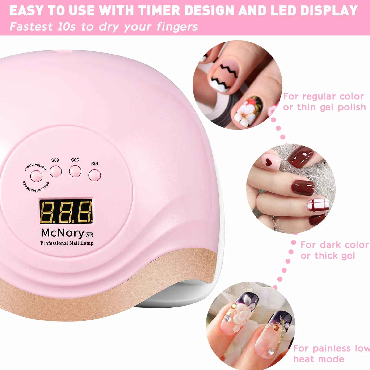 Lampada Unghie LED UV Professionale,168W Fornetto Unghie Può Curare Rapidamente,Sensore Di Avvio Automatico,Timers da 10s/30s/60s/90s,LCD Display Lampada per unghie per Gel Nail Polish Light