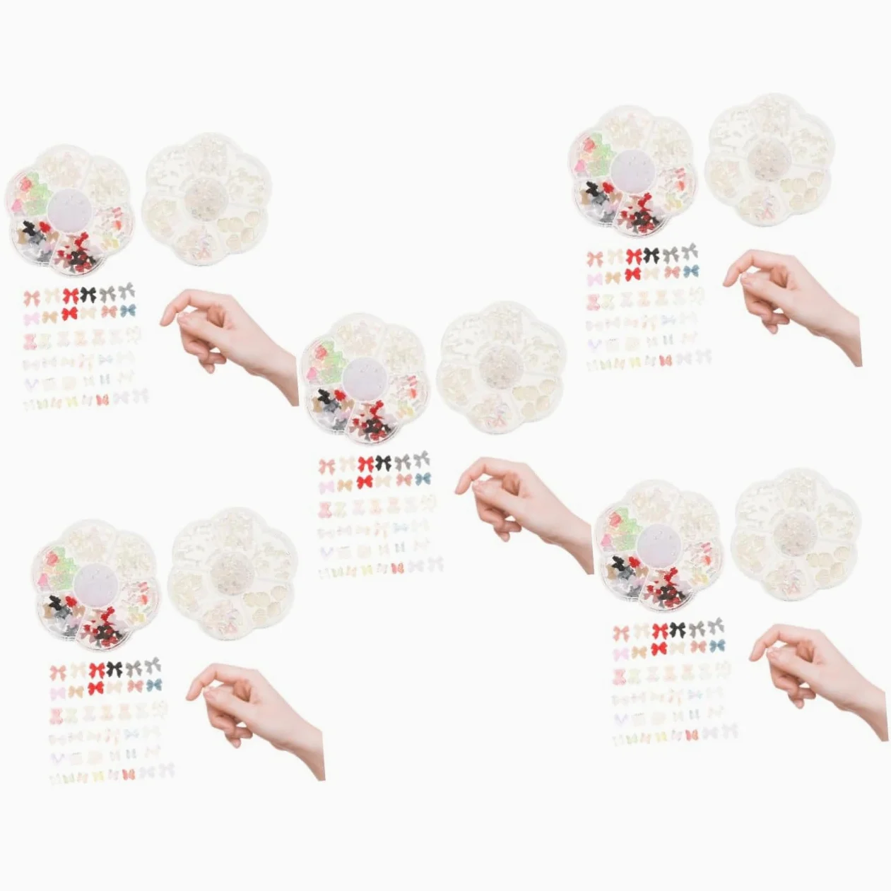 CALLARON 5 Set Charm Per Unghie A Accessori Per Nail Art Decorazioni Manicure Sostituibili Per Unghie Eleganti E Raffinate 2 Scatole*5