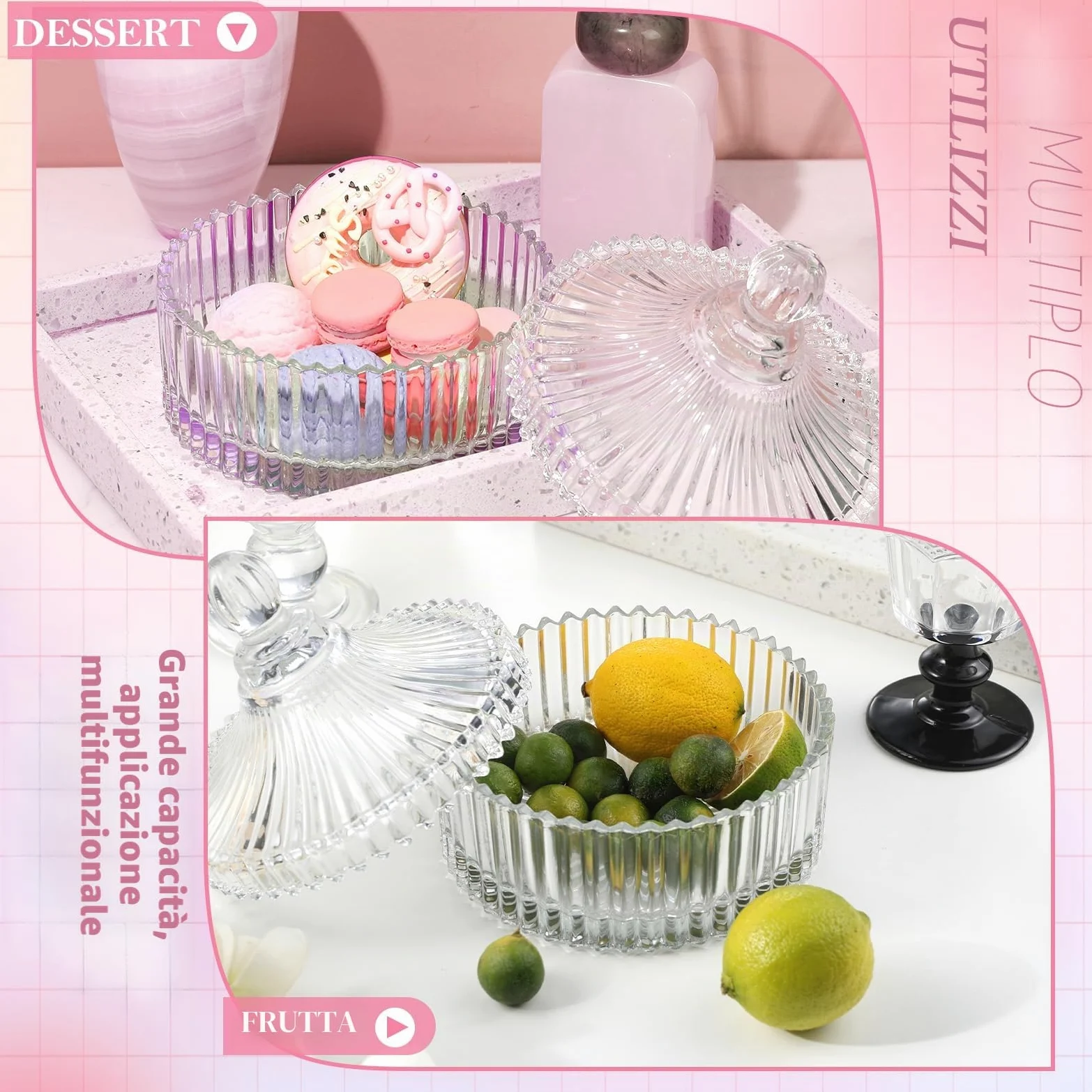 2 spugnette extra large per cipria e contenitore, per spolverare le donne | 6 pollici oversize, morbido velluto lavabile, con custodia in cristallo, trucco bagnato asciutto, rosa