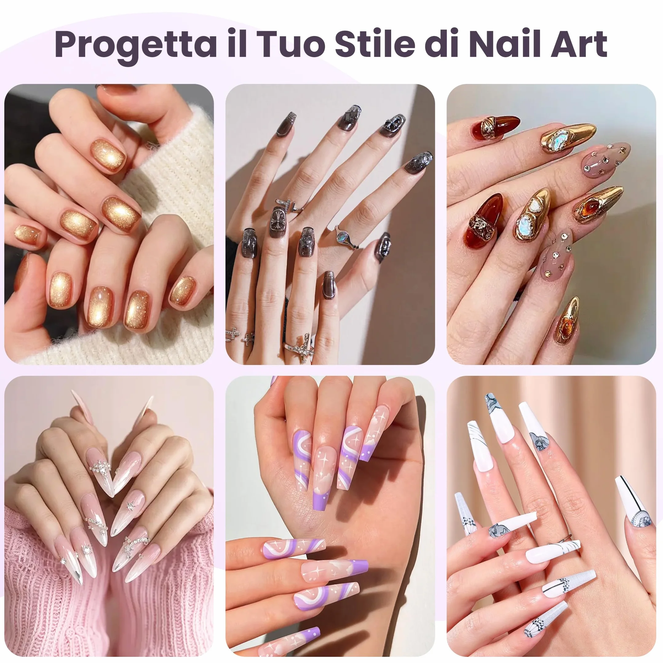Lima per Unghie 100 180 Grana Doppia Faccia, Kit Riutilizzabile per Manicure in Gel, Set Professionale 20 Pezzi