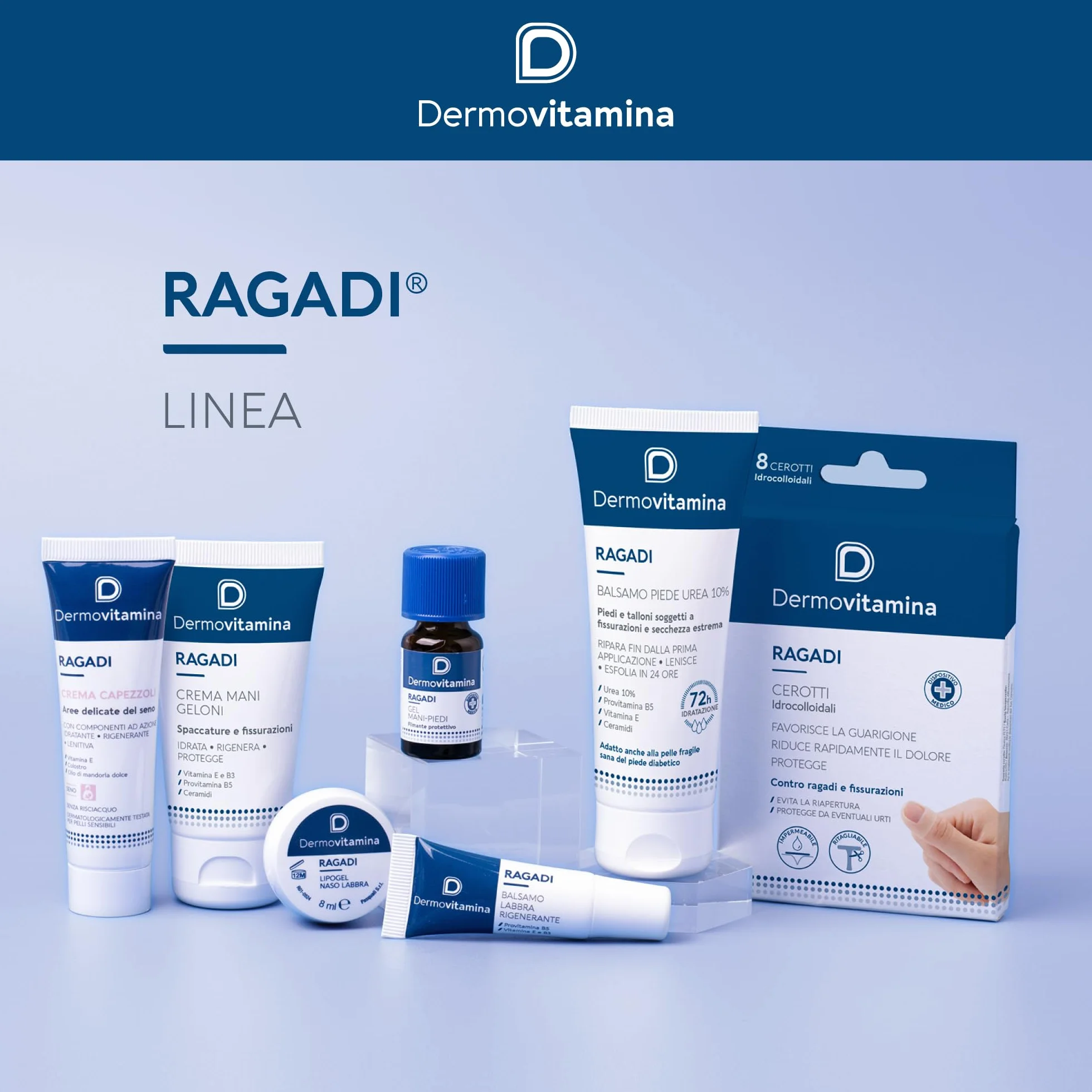 Dermovitamina Ragadi Naso Labbra - Lipogel per Naso e Lembi Screpolati - Balsamo Labbra Riparatore - Idrata e Nutre in Profondità - Formula Delicata Senza Aroma - 8 ml