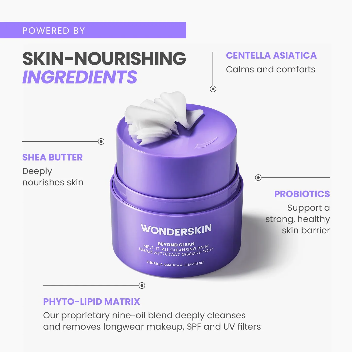 Wonderskin Cleansing Balm Balsamo Detergente Struccante con Centella Asiatica e Camomilla