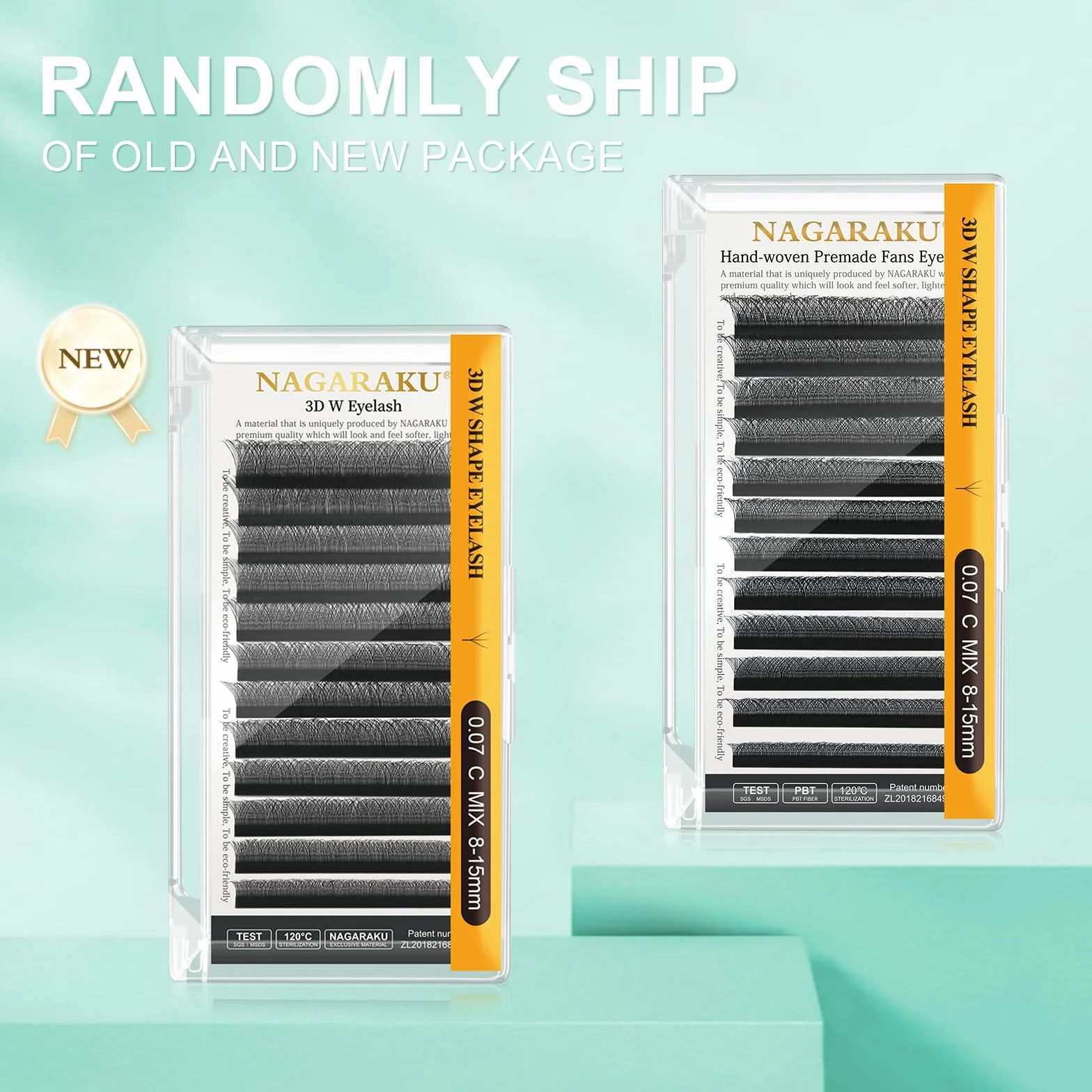 NAGARAKU 3D Extension Ciglia W Ciuffetti Premade Fan Eyelash Extension Russian Volume Professional Naturali Nero 0.07mm C 8-12mm