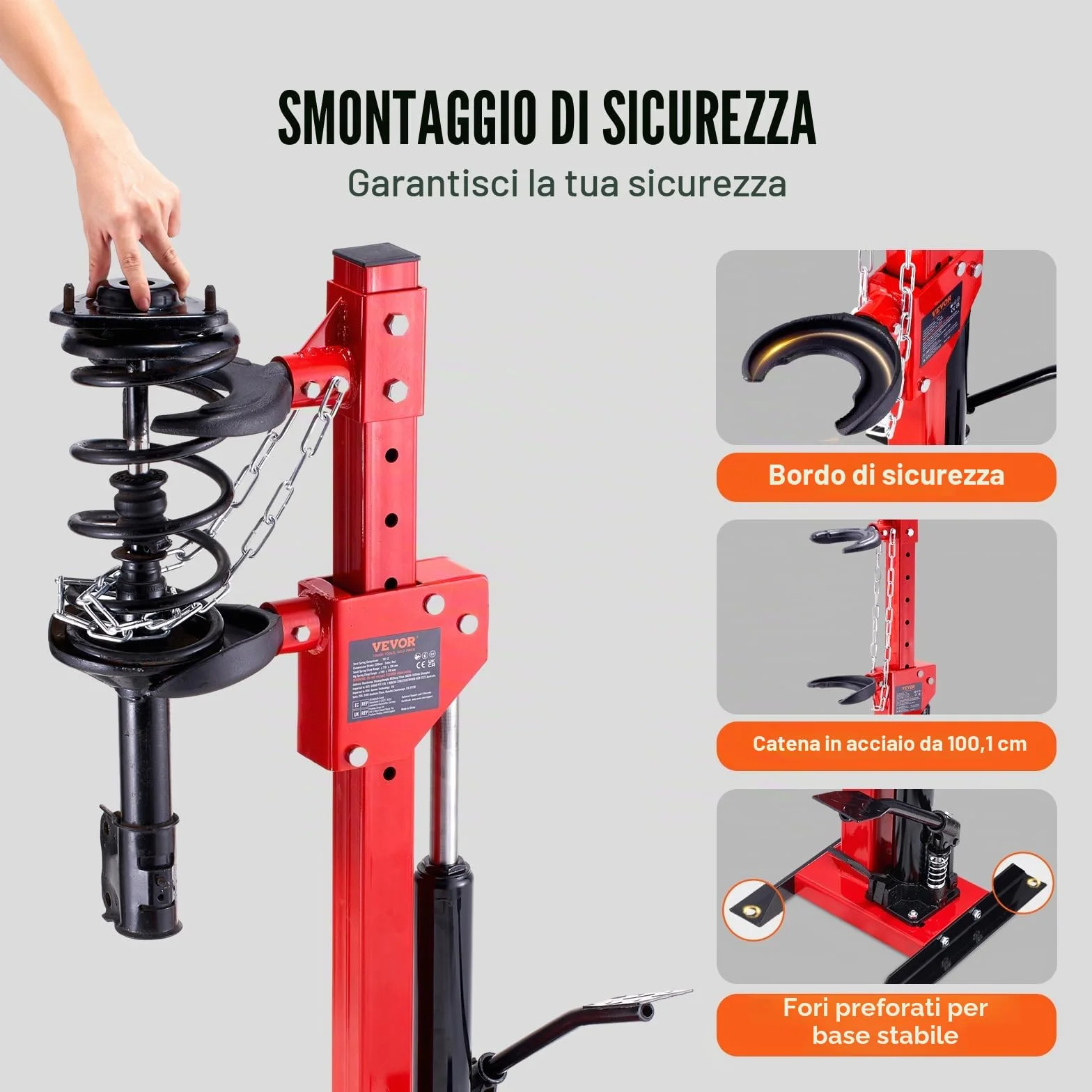 VEVOR Kit Compressore a Molla Ammortizzatore Idraulico 320mm 4,5T per Auto SUV