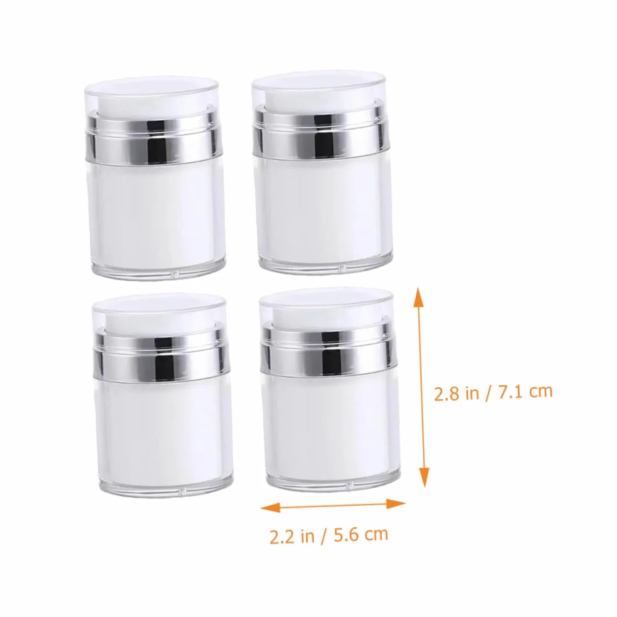 Barattolo Pompa Airless 30Ml Set 4 Contenitori Cosmetici Ricaricabili per Lozioni e Creme per Viaggi e