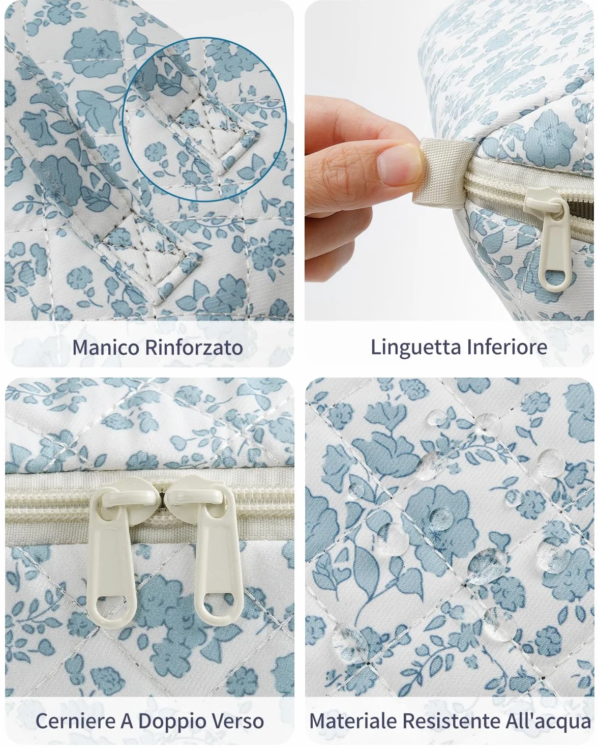 Wandering Nature Beauty Case Donna da Viaggio Impermeabile – Trousse Make Up Grande con Scomparti e Tasca Pennelli, Borsa Trucco Elegante con Manico e Divisorio Trasparente