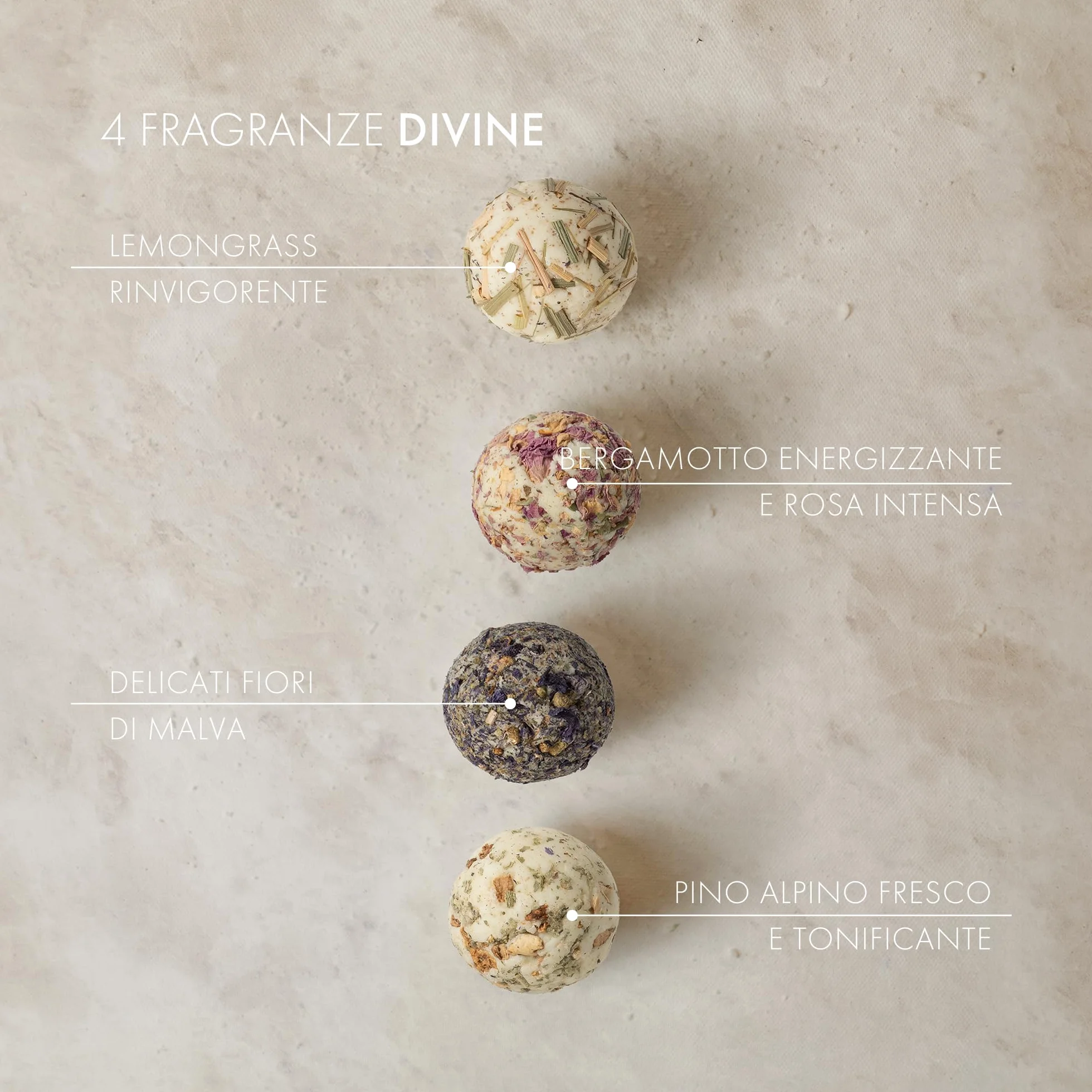Satin Naturel Cofanetto 4 Bombe da Bagno BIO Lussuose Vegan – Regalo Benessere per Donna – Sfere da Bagno Premium – Idea Regalo Compleanno per Lei – Cosmetica Naturale