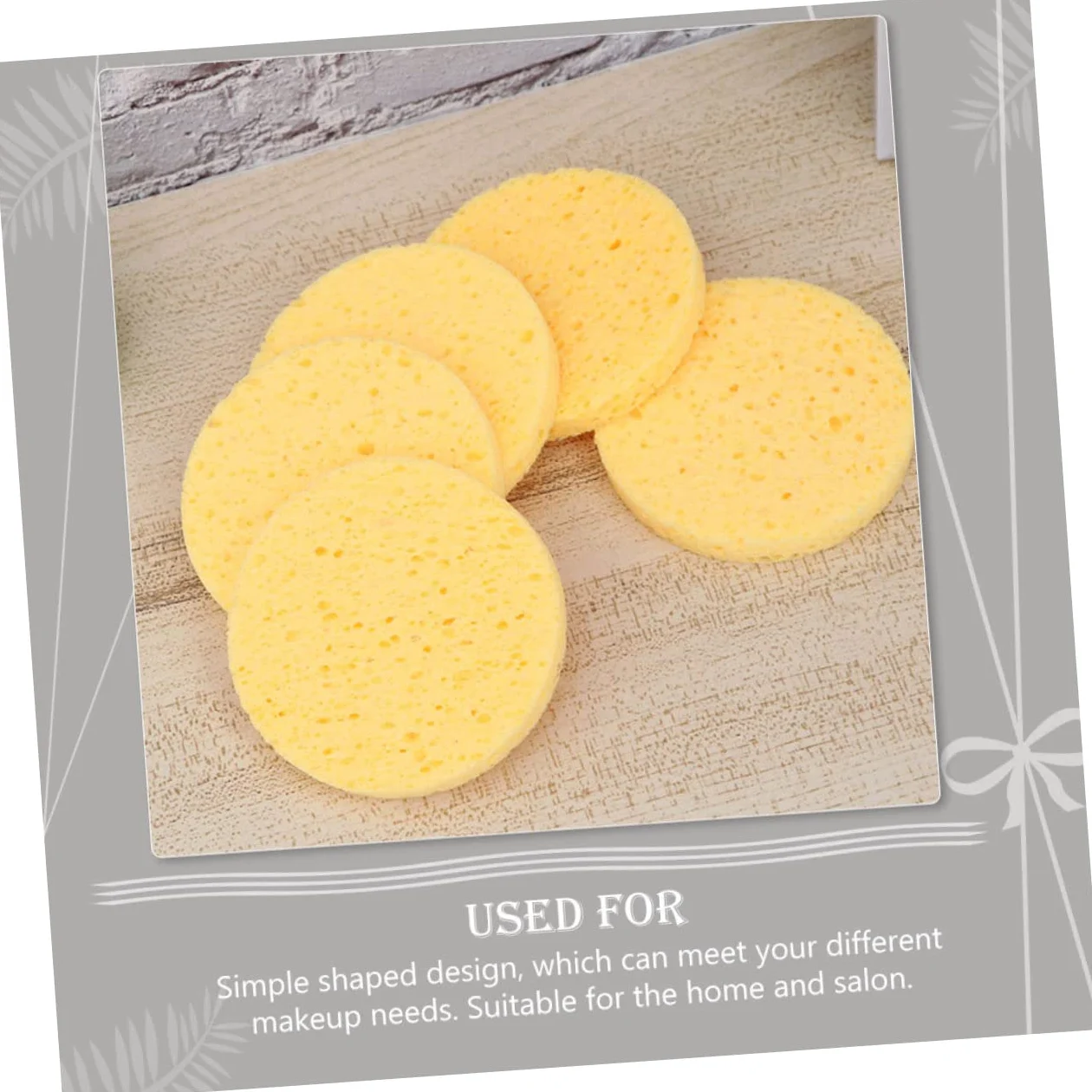Piumino da Cipria Rotondo 100 Pezzi in Spugna di Cellulosa | Giallo, per Casa e Salone, Assorbe Perfettamente la Cipria, Effetto Make-up Naturale e Pulizia Viso