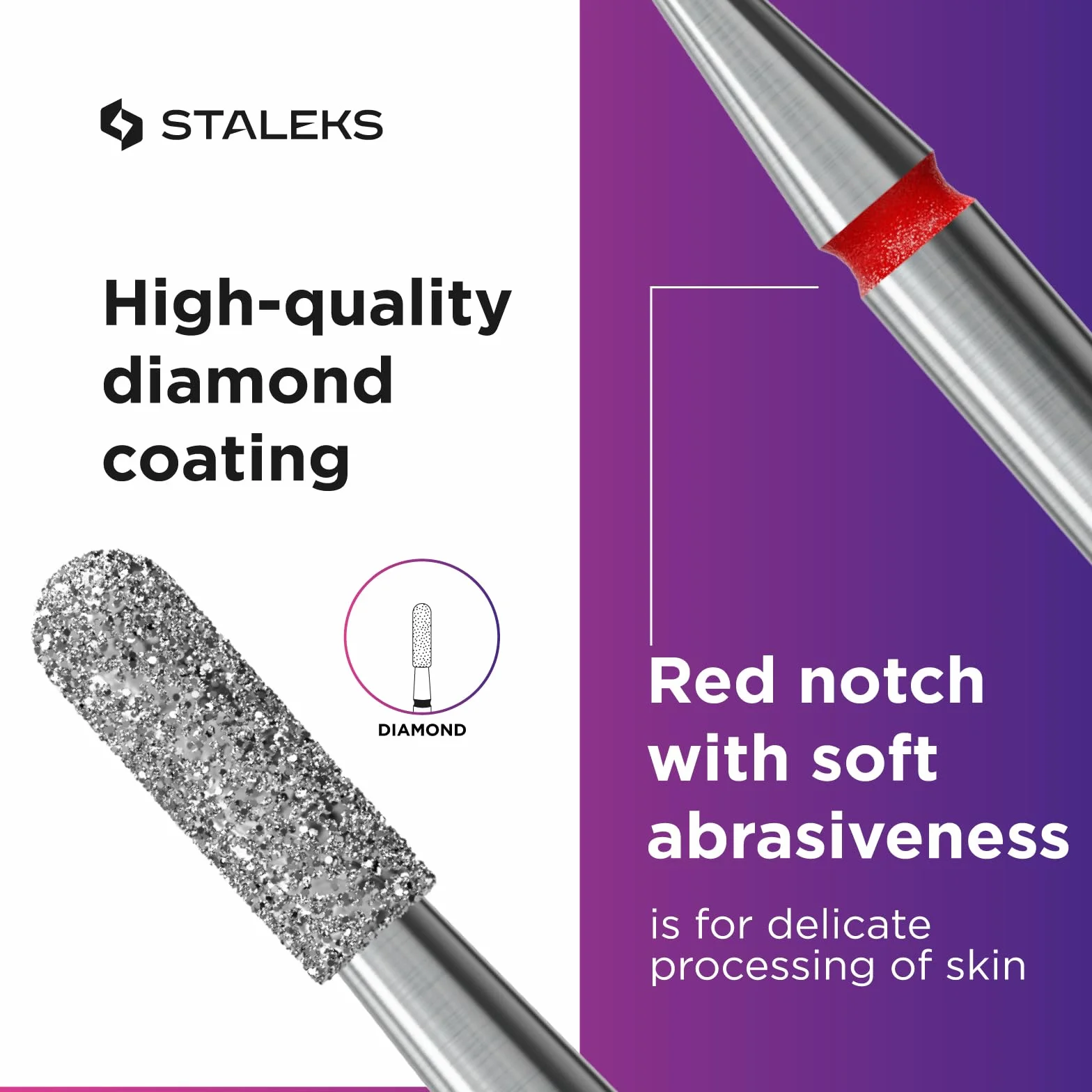 Punta diamantata cilindro arrotondato anello rosso kit rimozione unghie levigatura Nail Drill Bit manicure pedicure FA30R023/8
