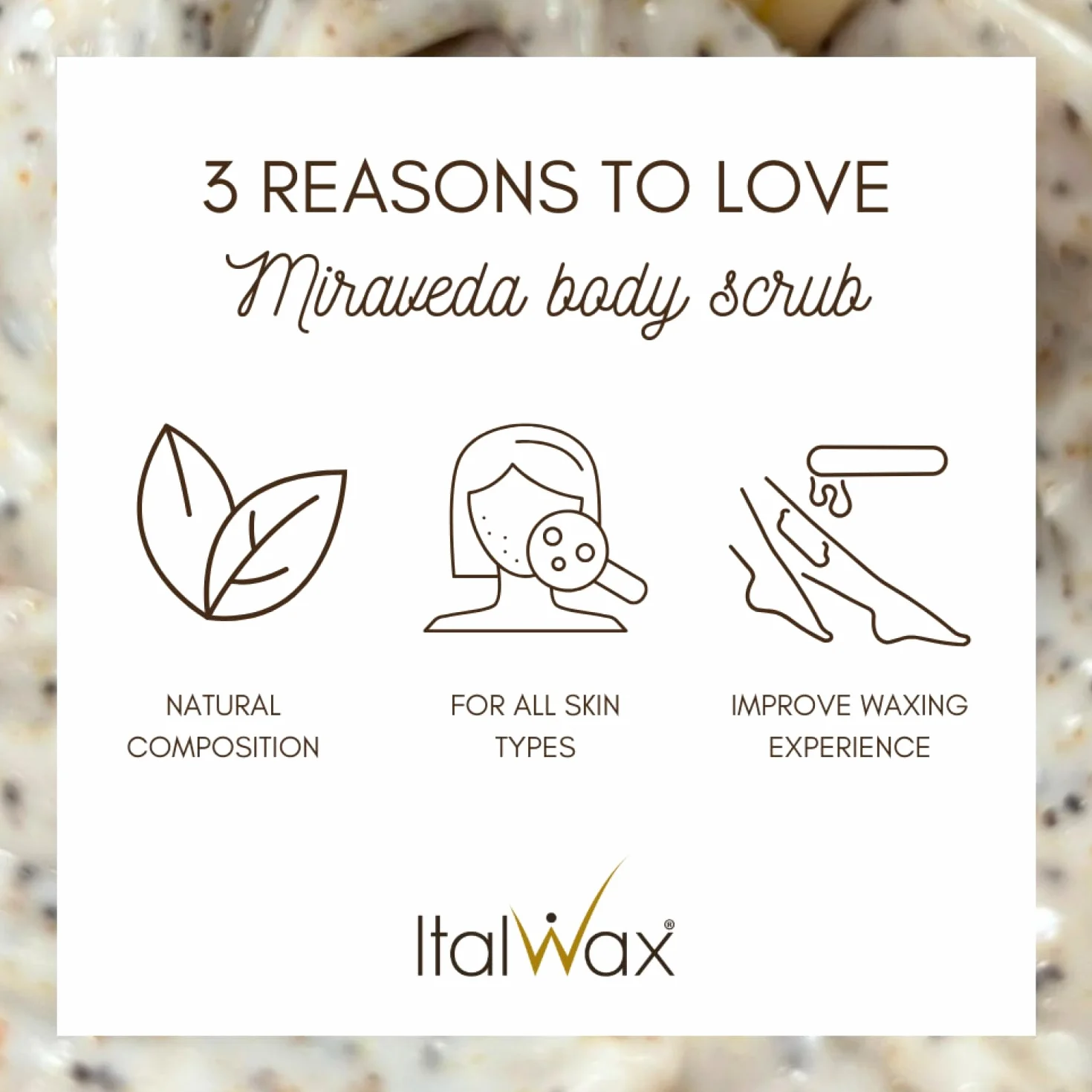 Miraveda by Italwax Almond Scrub - 500ml - Con olio di cocco e di mandorla - Ideale per la cura delle mani
