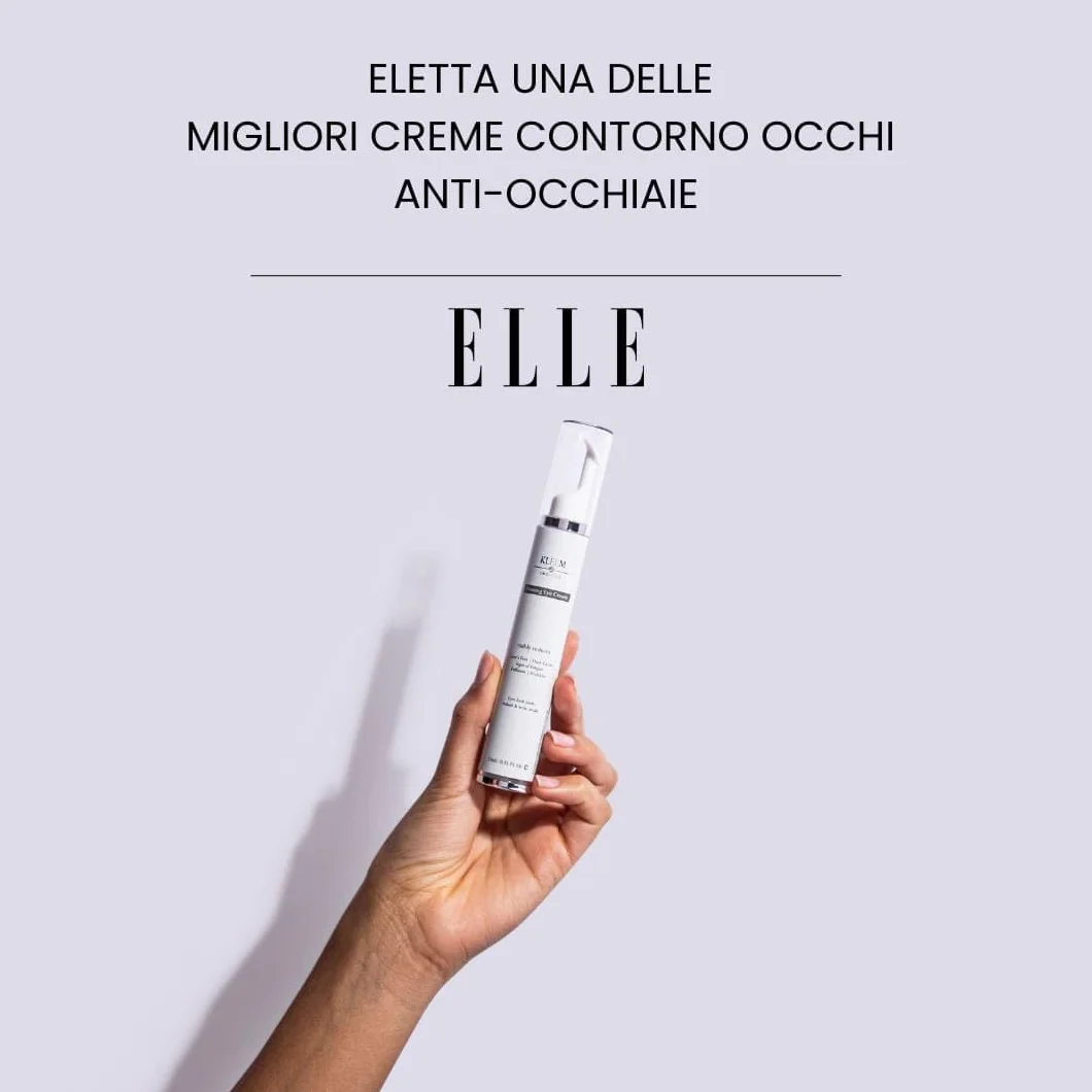 Kleem Crema Contorno Occhi Antirughe Dermatologicamente Testata - Formula Vegana a Tripla Azione Anti Age, Anti Borse, Anti Occhiaie con Peptidi e Caffeina – Donna e Uomo - 15ml
