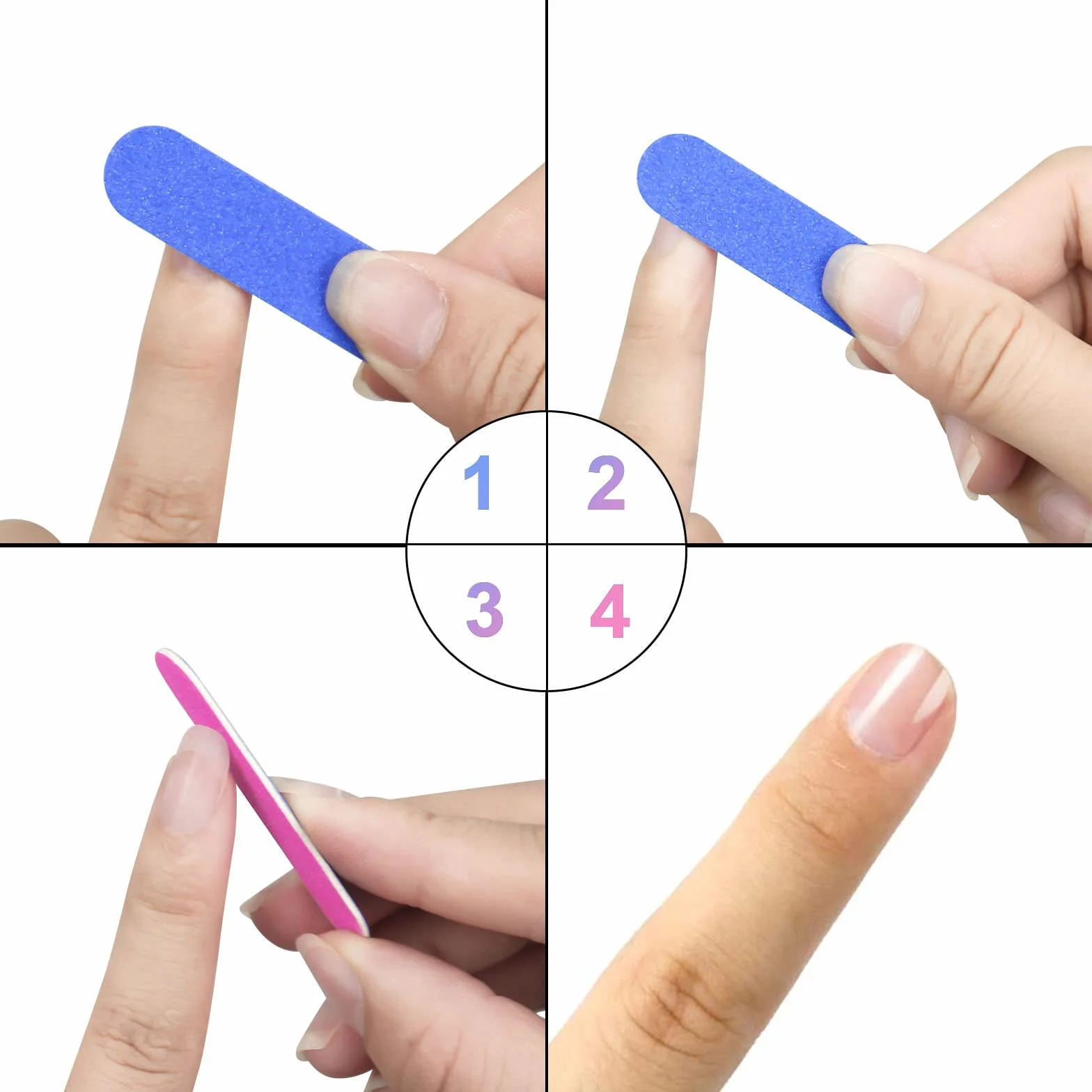 100 Mini Lime per Unghie 180/240 Grit Double Face Usa e Getta - File Professionali per Manicure, Saloni e Casa - Cura delle Unghie
