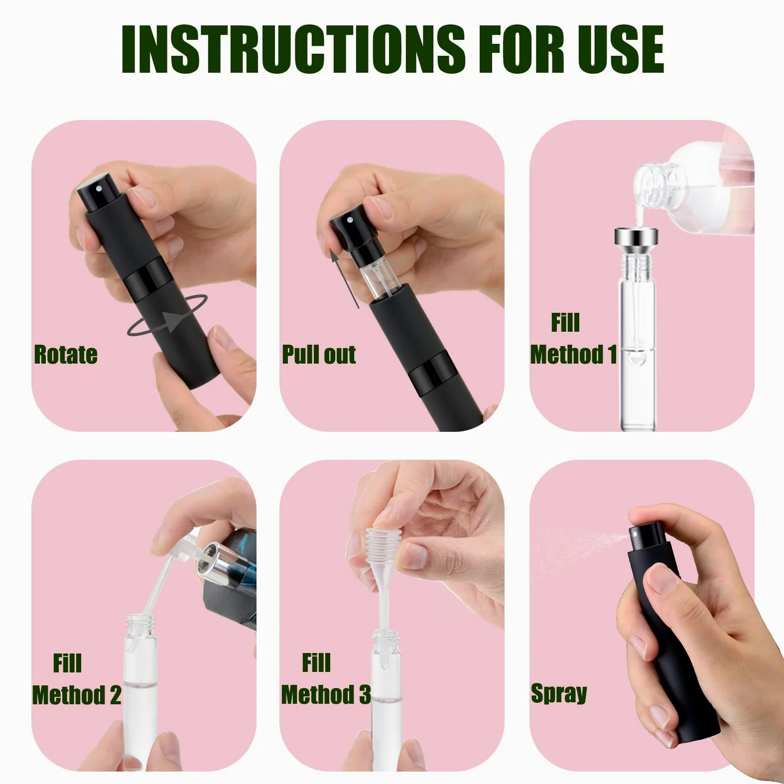 14 bottiglie di profumo atomizzatore portatile da 8 ml, mini bottiglia vuota ricaricabile per colonia, spruzzatore liquido per profumo da viaggio (colori di miscelazione)