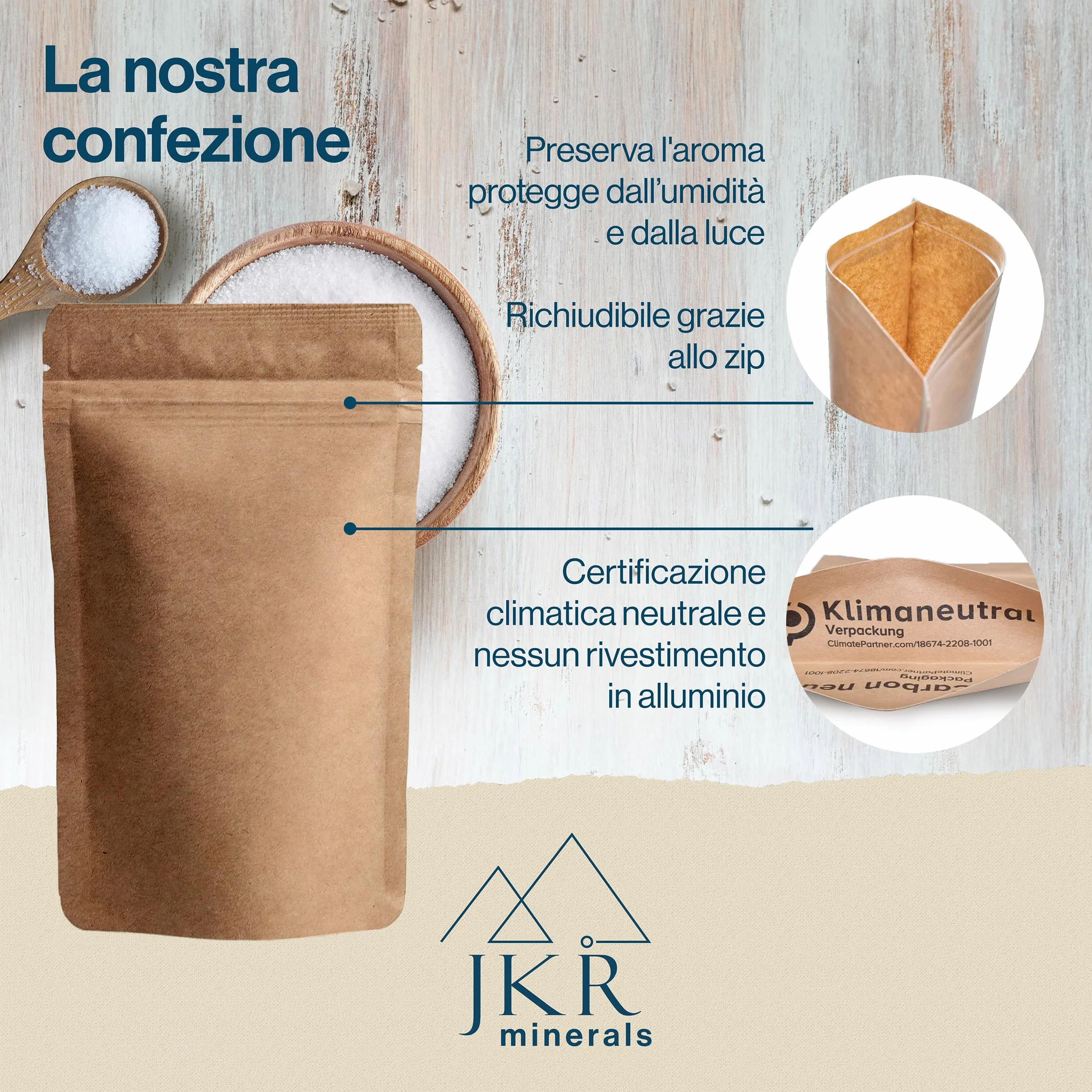 JKR Spices Epsom Salt 200g | Sale di Epsom per uso alimentare | Solfato di magnesio per uso alimentare | MgSO4 in sacchetto richiudibile neutro al CO²