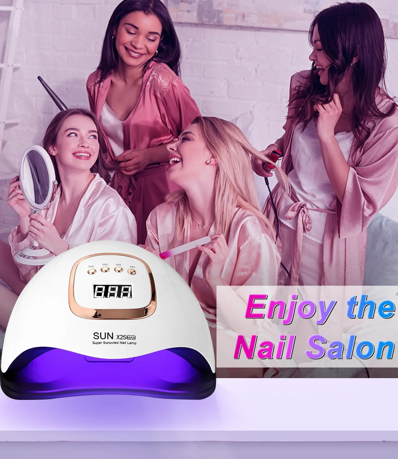 Lampada UV LED Unghie, 380W Professionale Semipermanente Curare Rapidamente Pedicure Fornetto Unghie per Tutti i Smalti, Automatico Sensore e Schermo 4 Timer per Manicure a Casa e in Salone