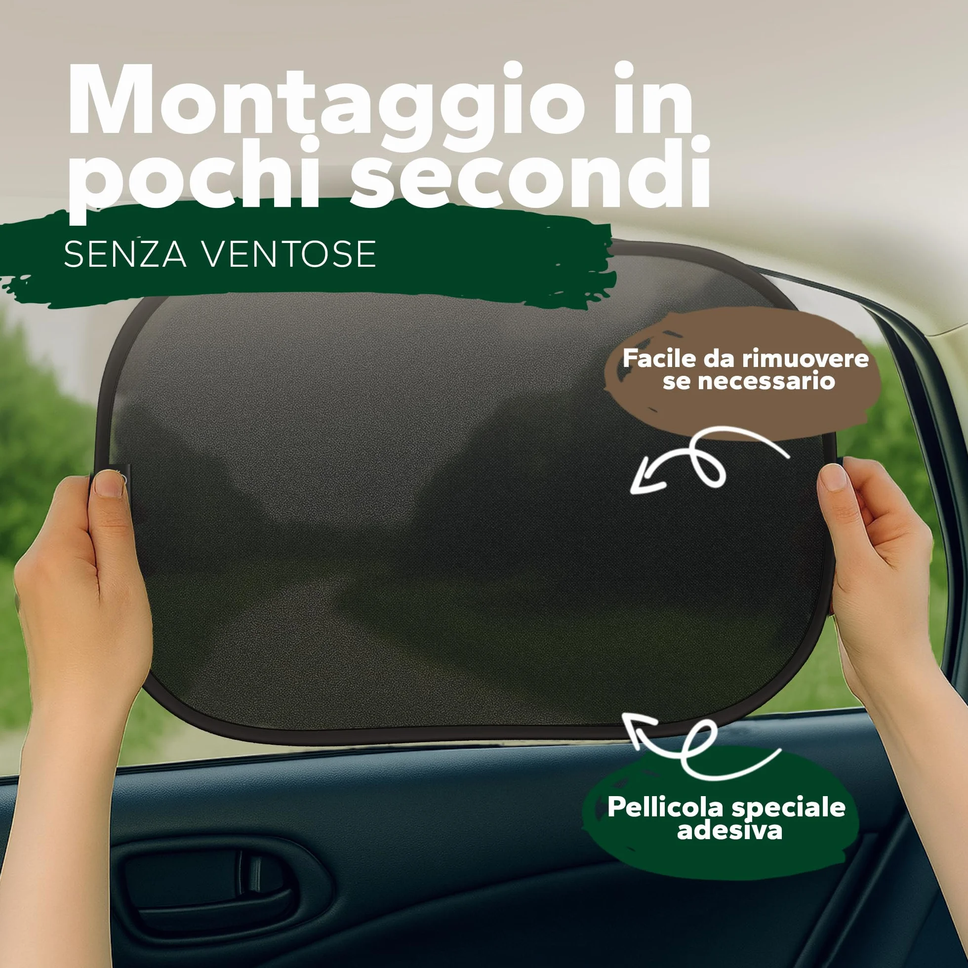 Parasole per Bambini UPF50+ Protezione UV Certificata DEKRA GSM 105 Autoadesivo