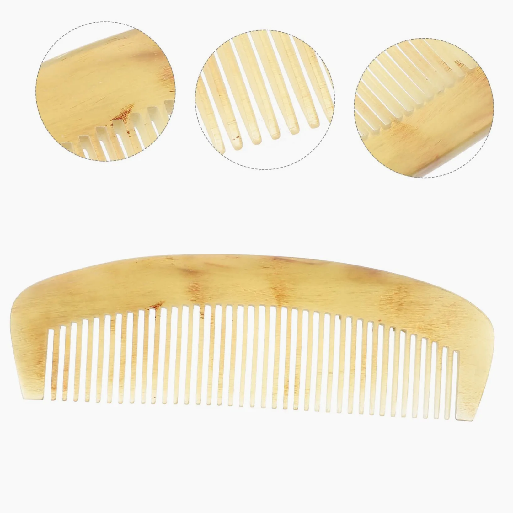Pettine in Corno di Bue Antistatico per Chioma e Barba | Lavorazione Fine, Effetto Lisciante, Adatto a Chioma Lisci, Ricci e Lunghi, Accessorio per Donna