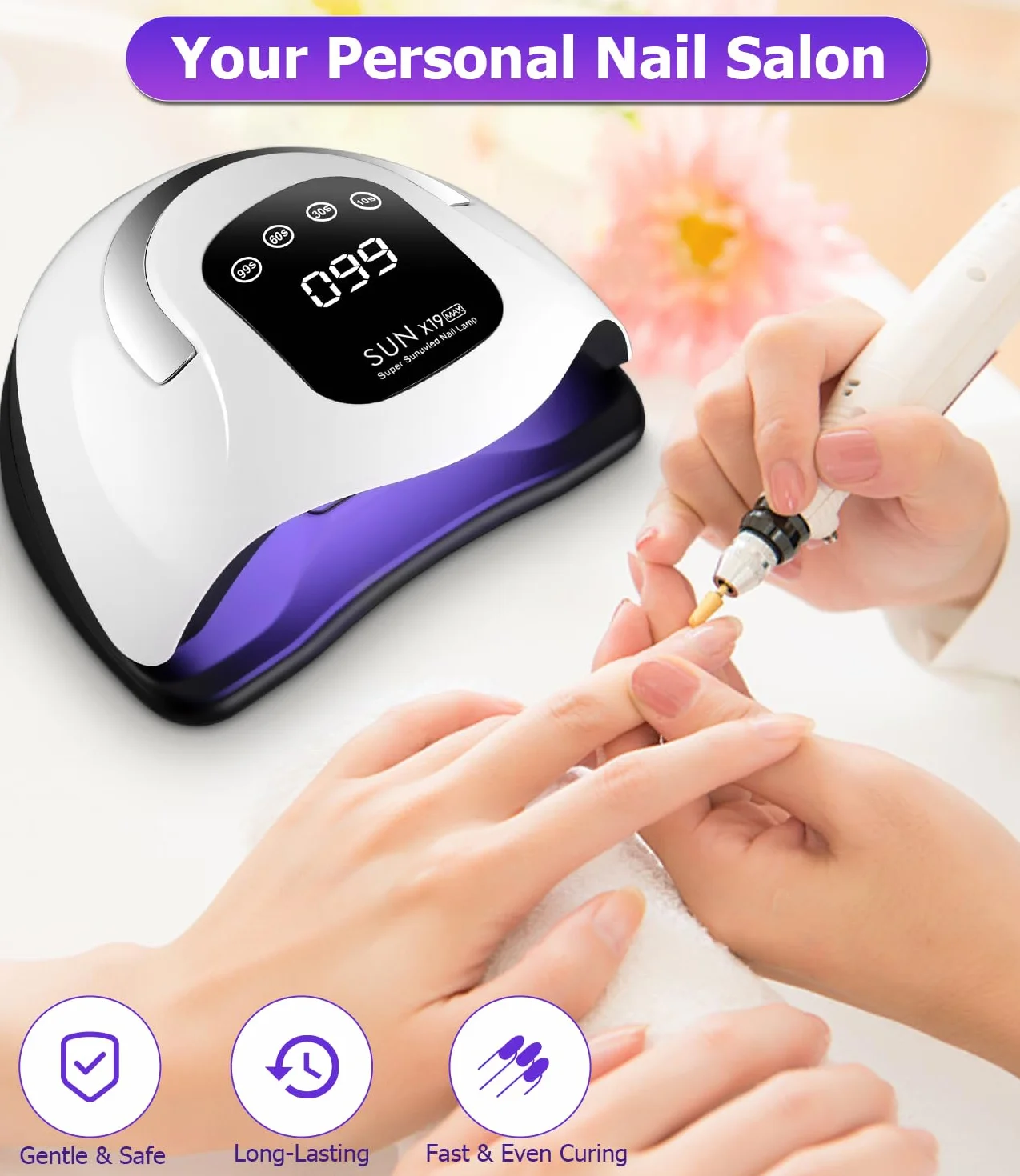 Lampada UV LED unghie 320W, fornetto unghie con 72 Perline LED, Sensore Automatico, 4 Timer, Display Digitale, lampada unghie per Manicure e Pedicure, fornetto unghie semipermanente Casa/Salone