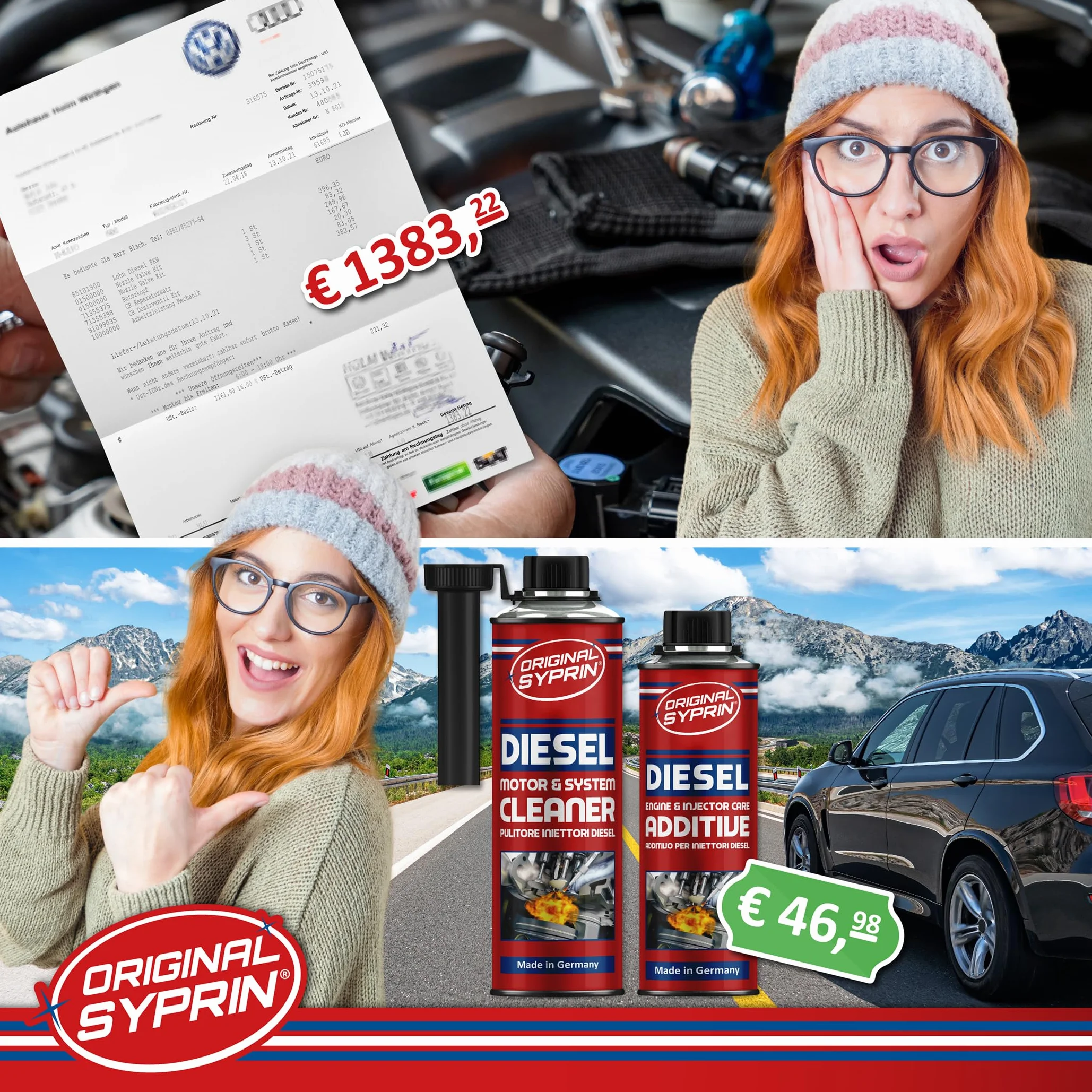 SYPRIN Pulitore Iniettori Diesel 500ml additivo DPF