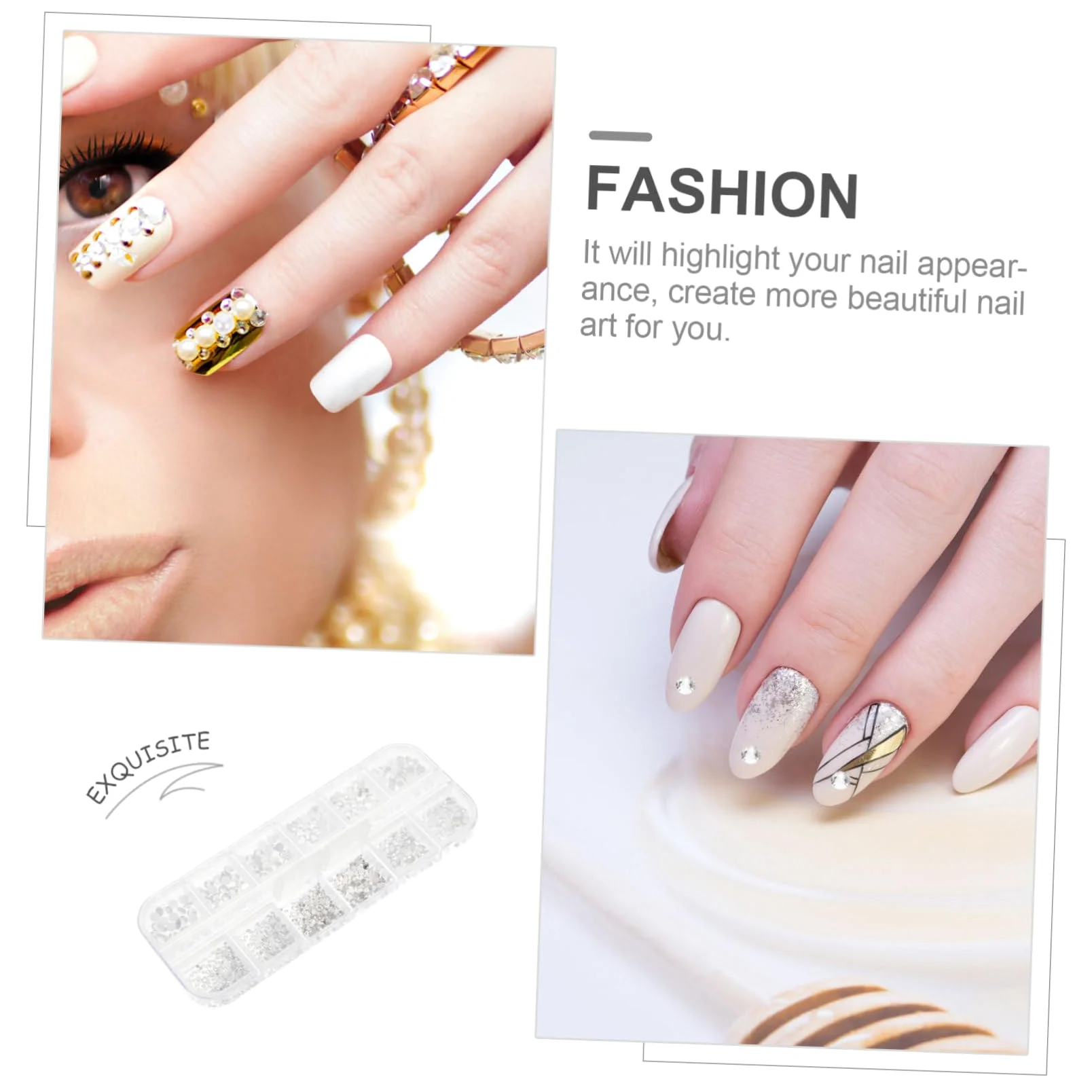 FRCOLOR 4 Set Di Ciondoli Per Unghie Con Strass Per Decorazioni Per Manicure E Trucco Gioielli Per Unghie Per Donne Donne E