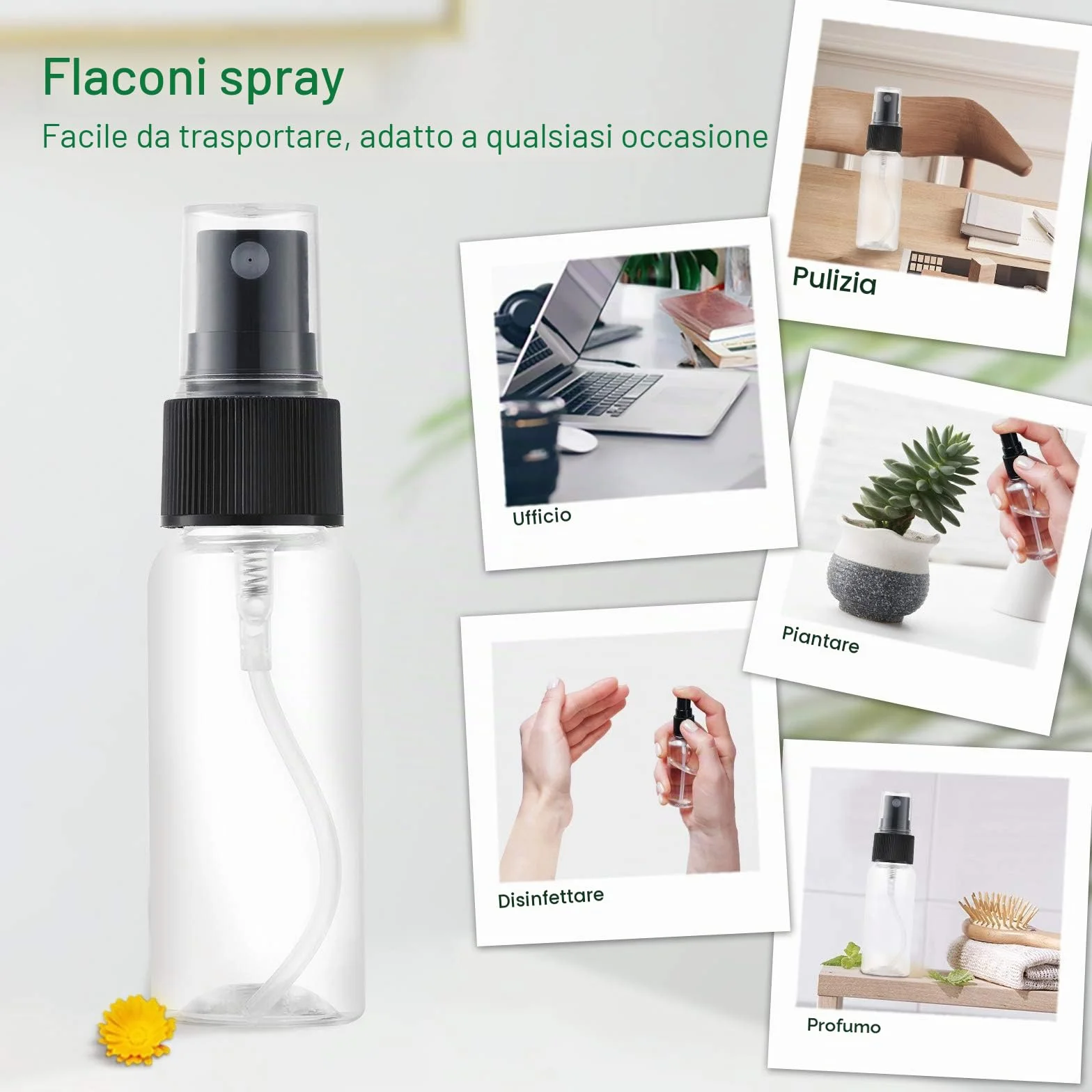 Toureal 30ML Flacone Spray Vuoto da Viaggio (12 Pezz) Plastica Bottiglia Atomizzatore, Boccette Contenitori per Liquidi (Trasparente)
