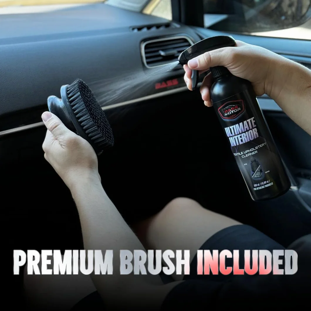 BassMotor Pulitore per Tessuti Auto 500ml con Spazzola